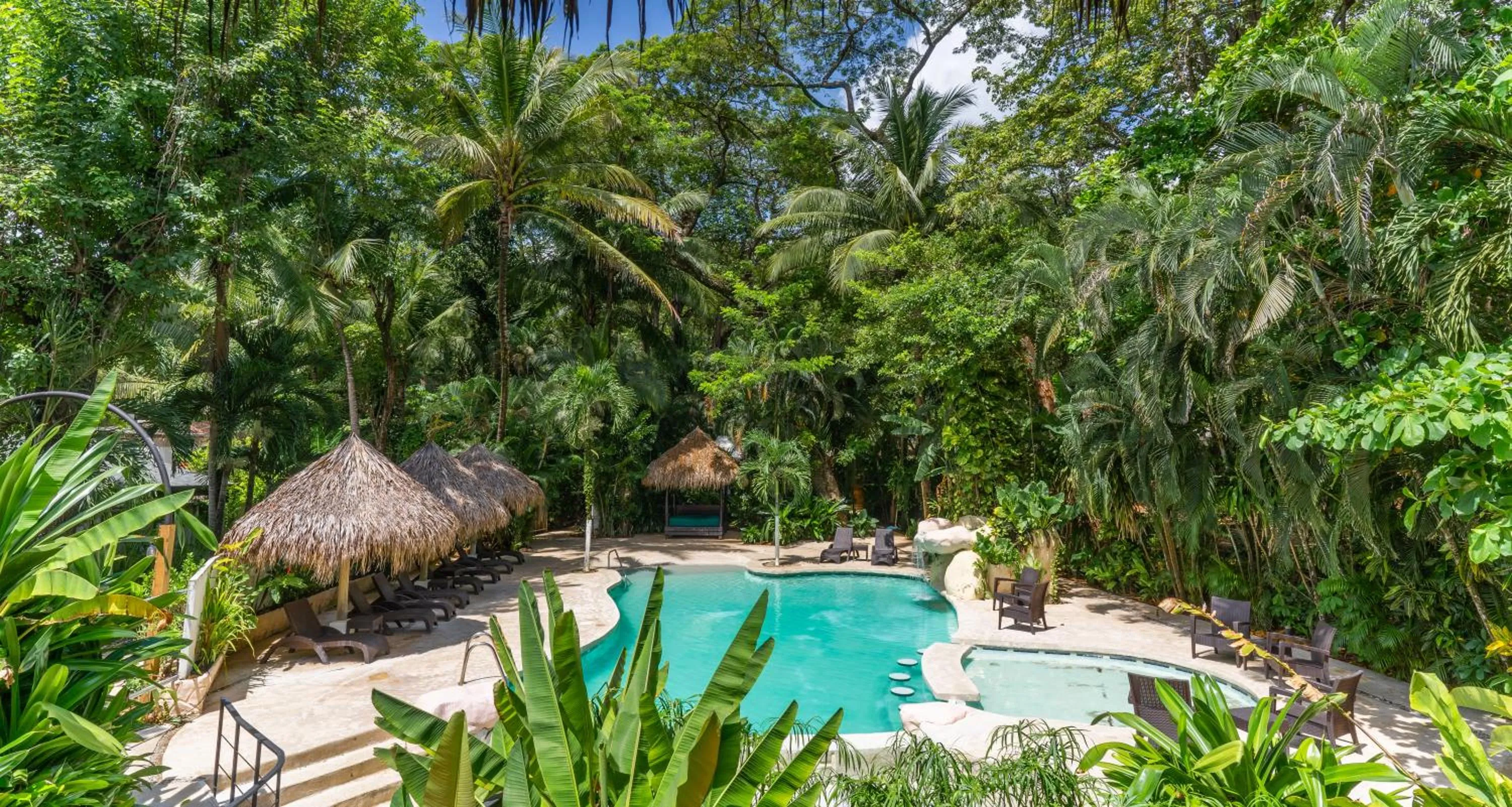 Pool view in Banana Beach Bungalows