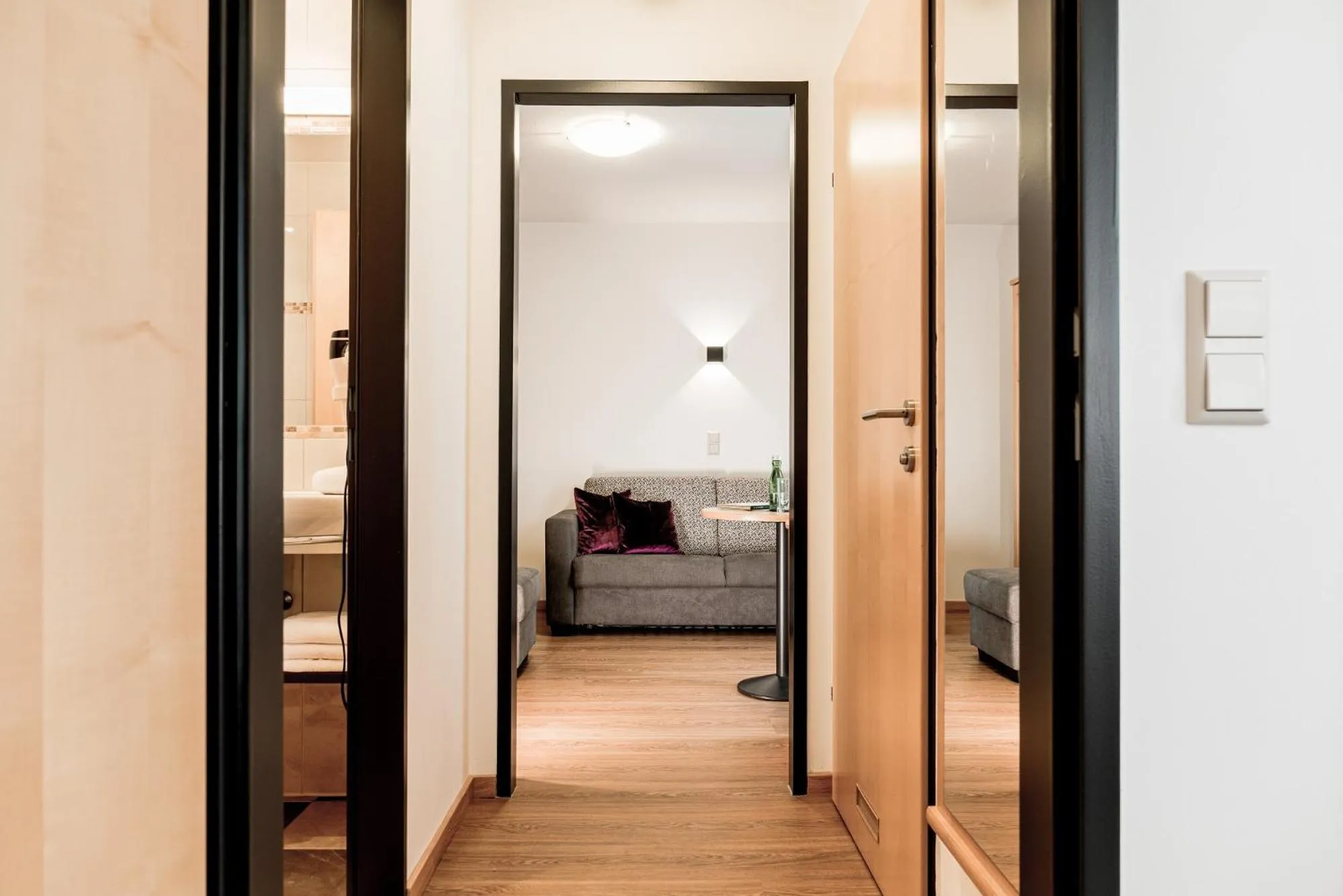 Bathroom, Bed in B&B Hotel Die Barbara