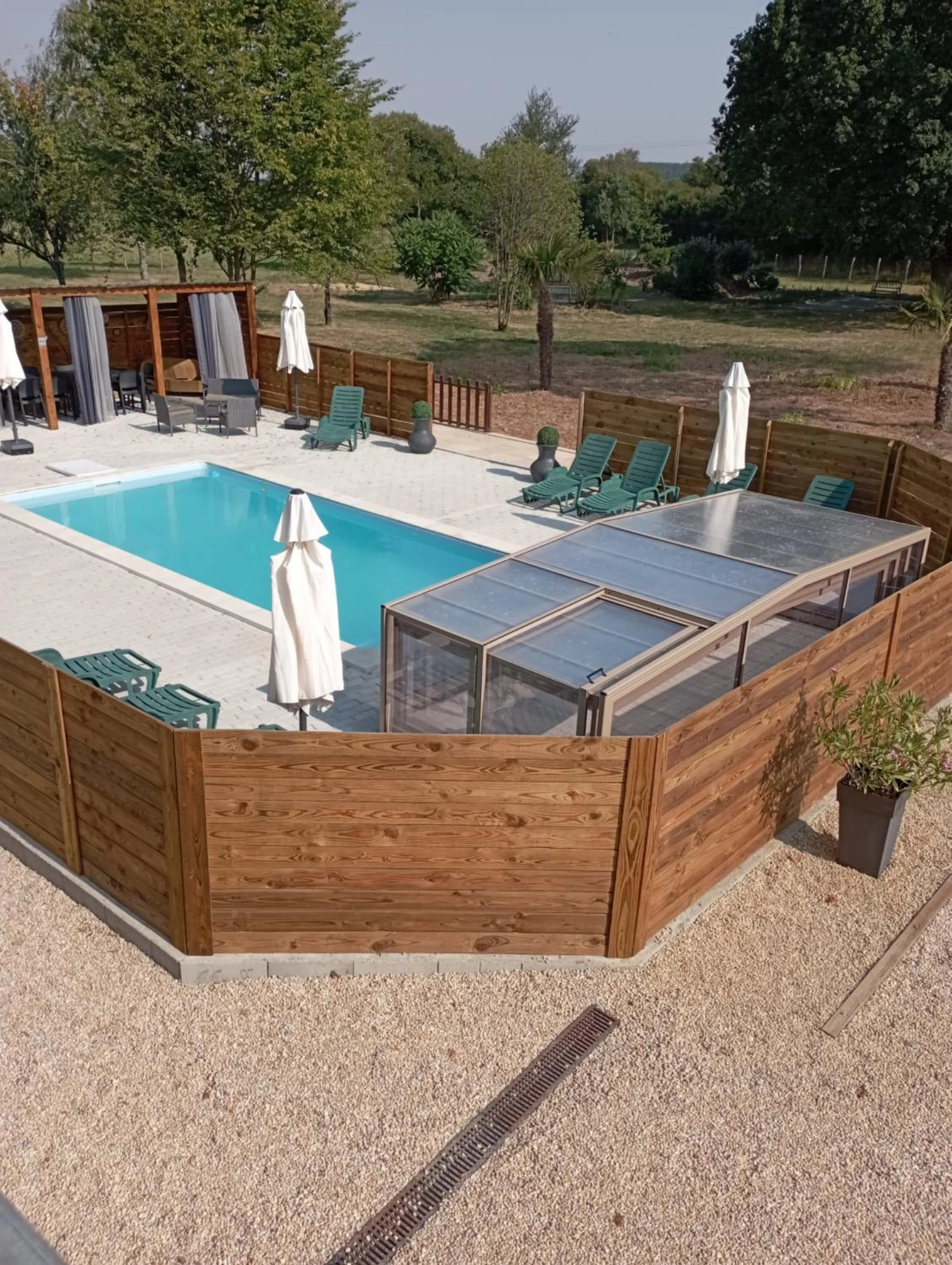 Pool view in Les gîtes du petit Marcel