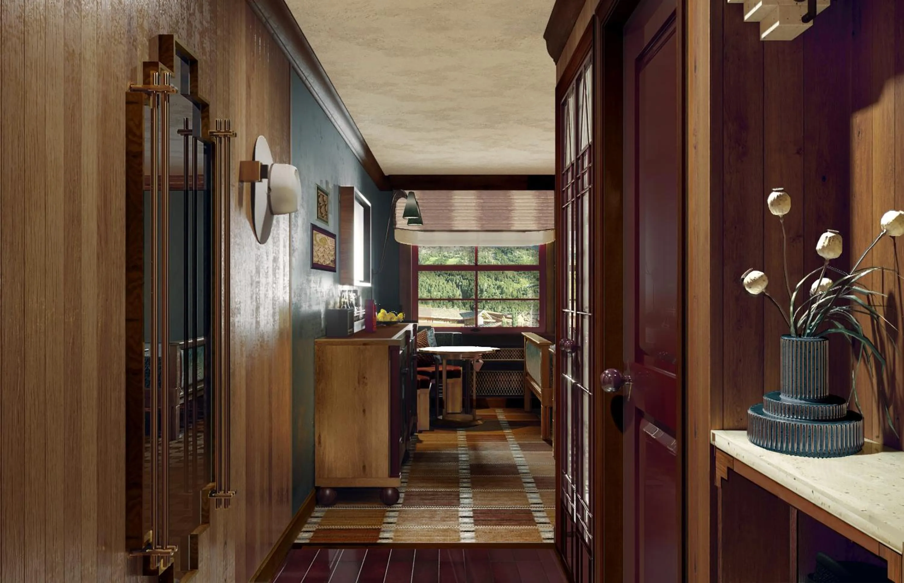 Bed in Snake River Lodge