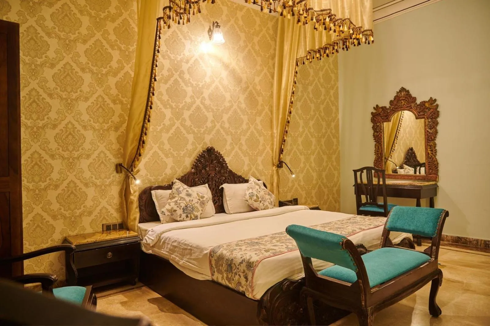 Bedroom, Bed in WelcomHeritage Traditional Haveli