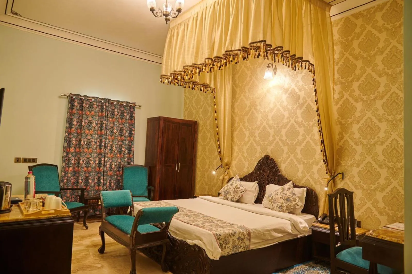 Bedroom, Bed in WelcomHeritage Traditional Haveli