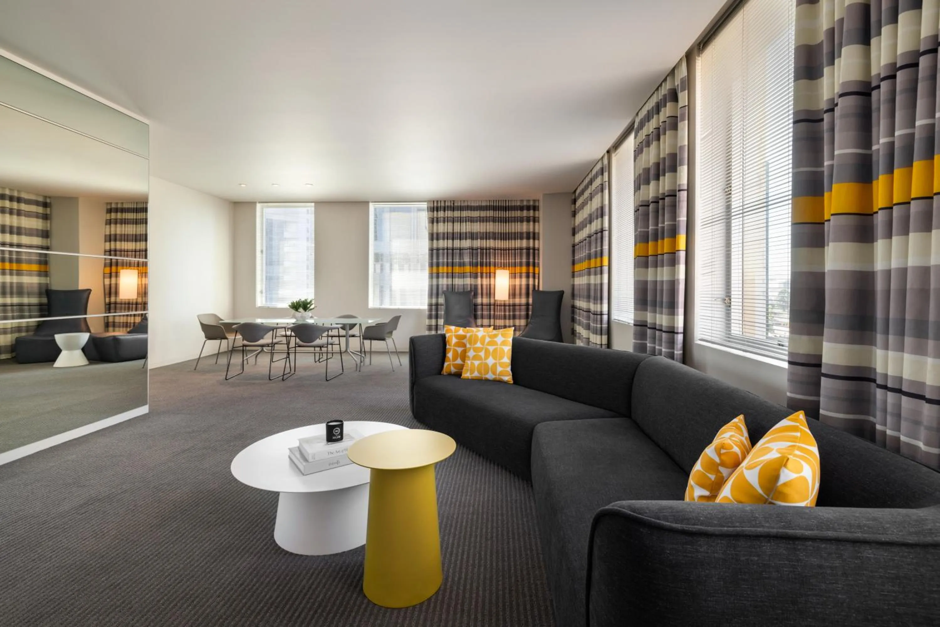 Living room in The Delphi Downtown LA