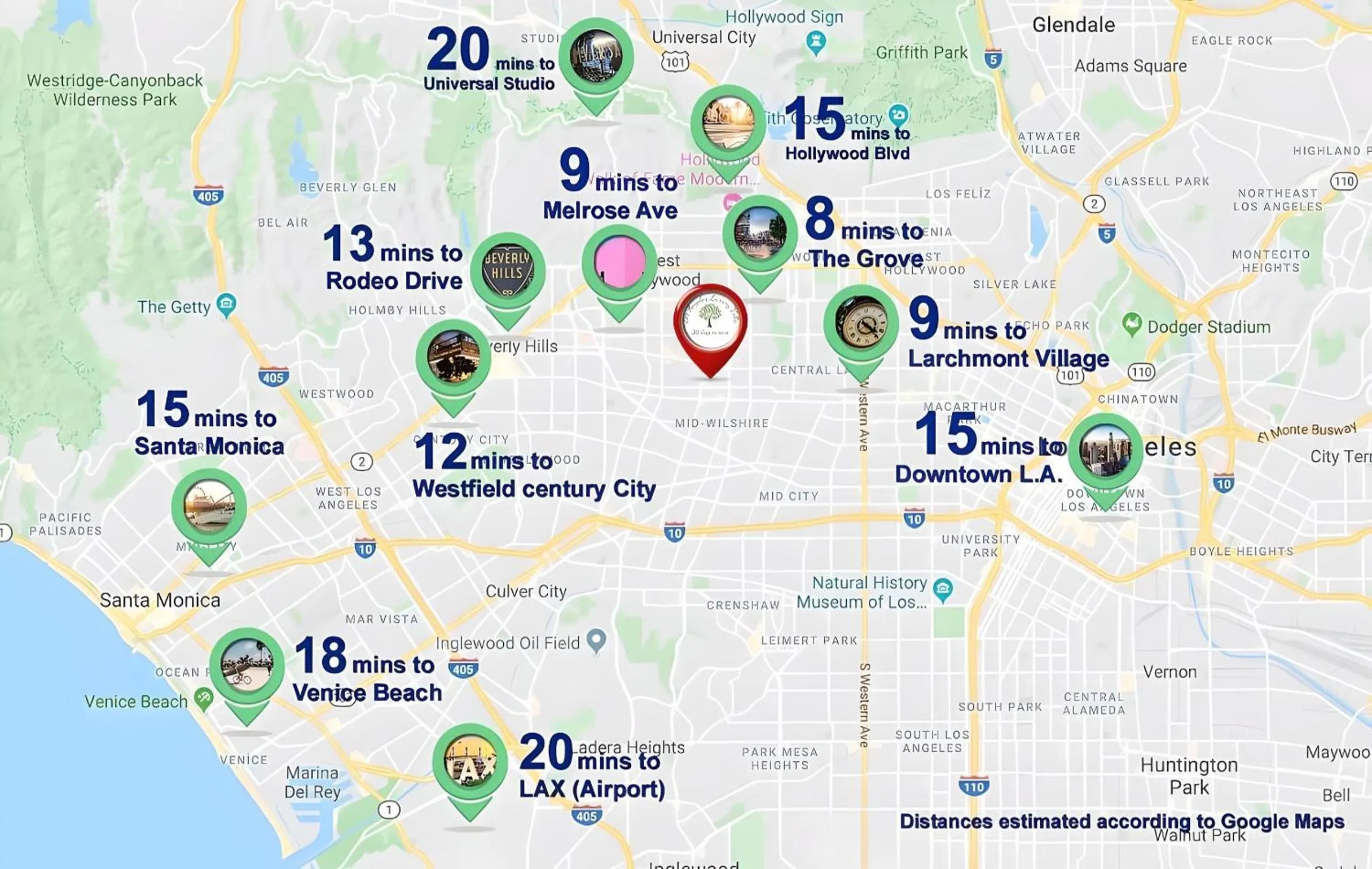 Property building in Los Angeles 3BR Villa Suites with Free Parking