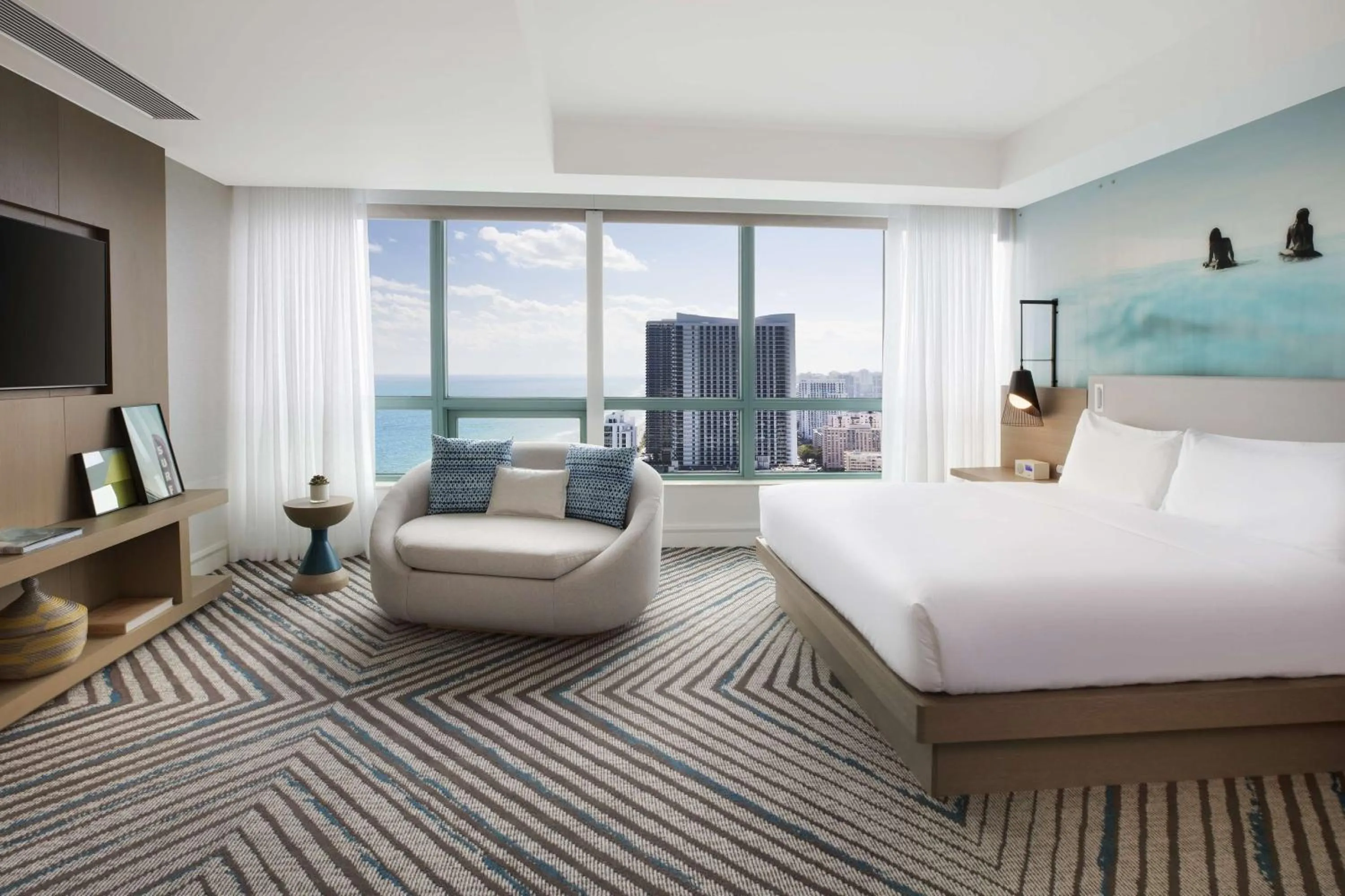 Living room, Bed in The Diplomat Beach Resort Hollywood, Curio Collection by Hilton