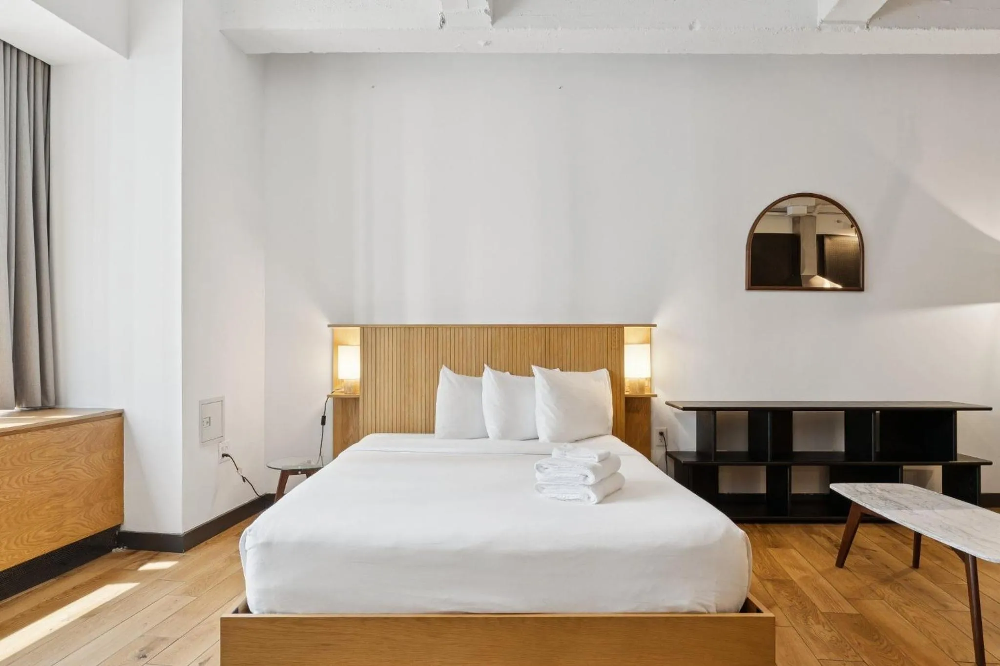 Bedroom, Bed in Placemakr Wall Street