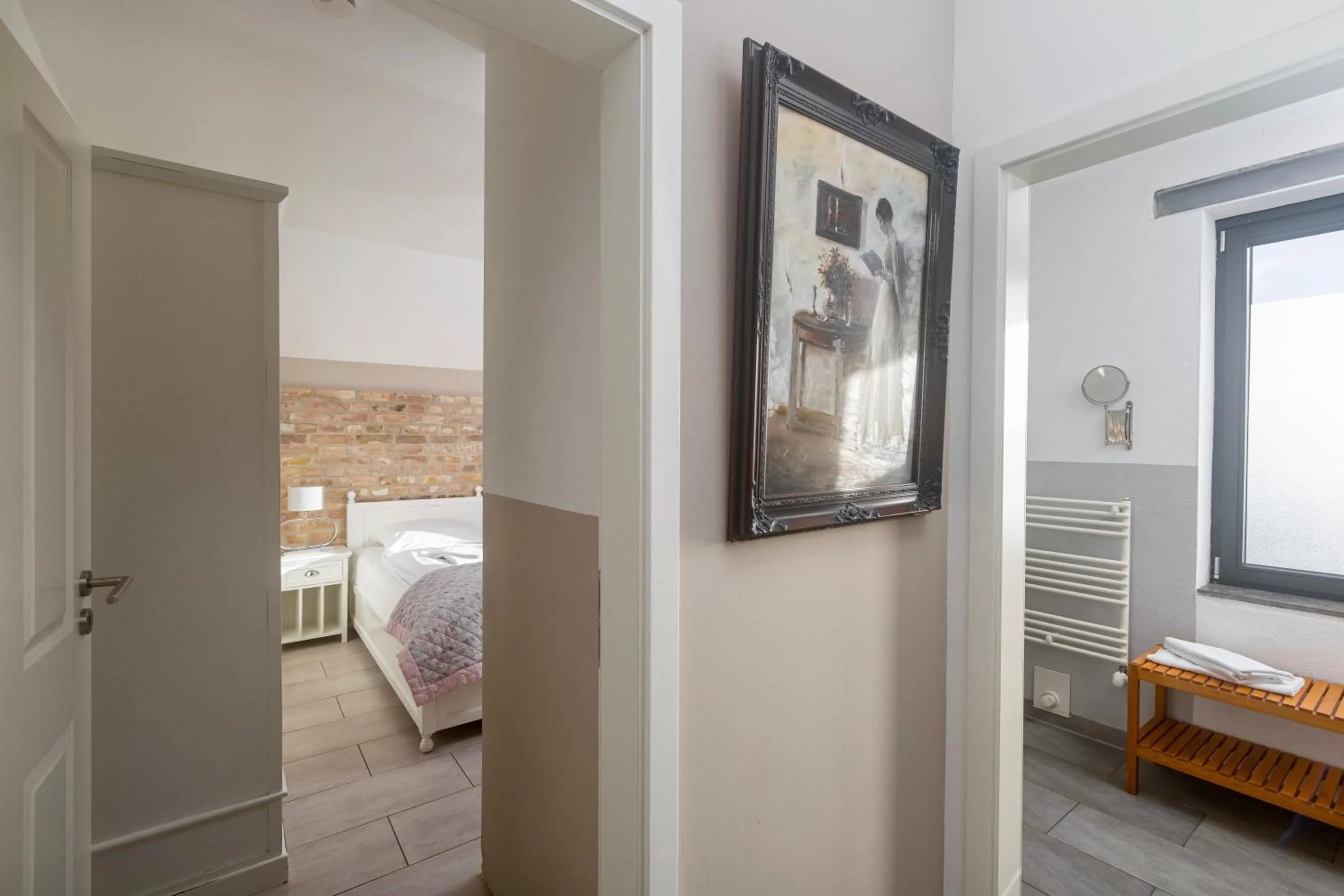 Bathroom, Bed in SEEBADHOF Berlin-Rangsdorf