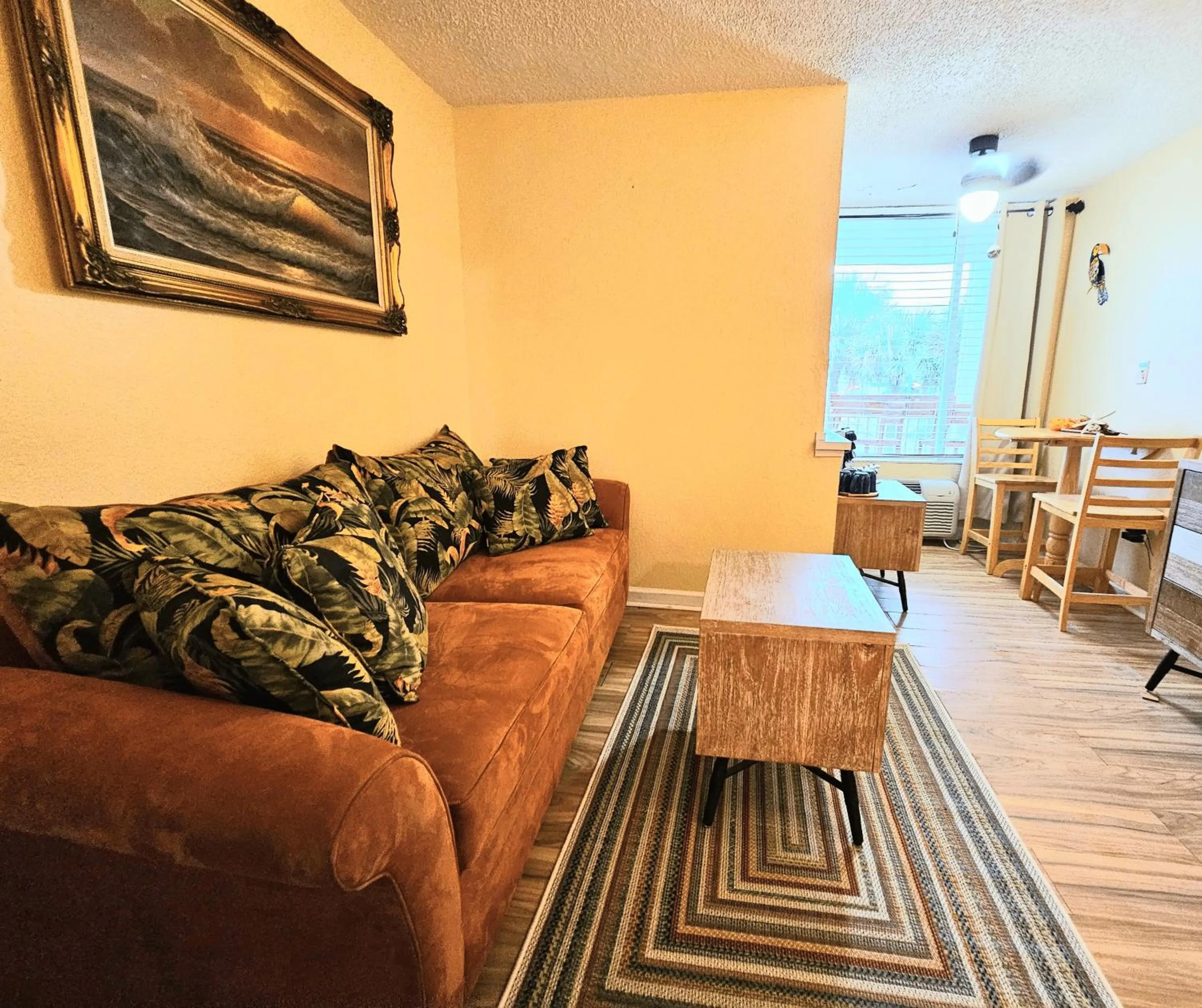 Seating area in Oceanfront Escape With Balcony and heated salt water pool Sleeps 4