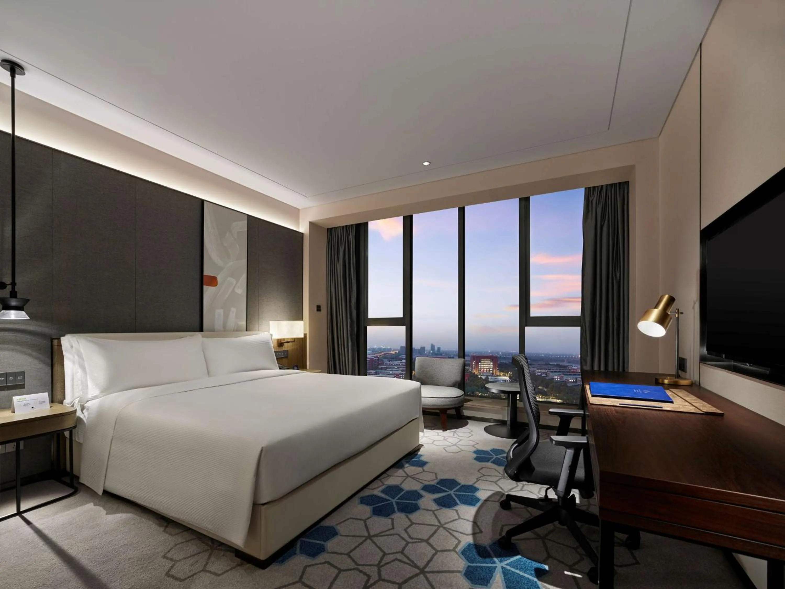 View (from property/room), Bed in Doubletree By Hilton Baoding