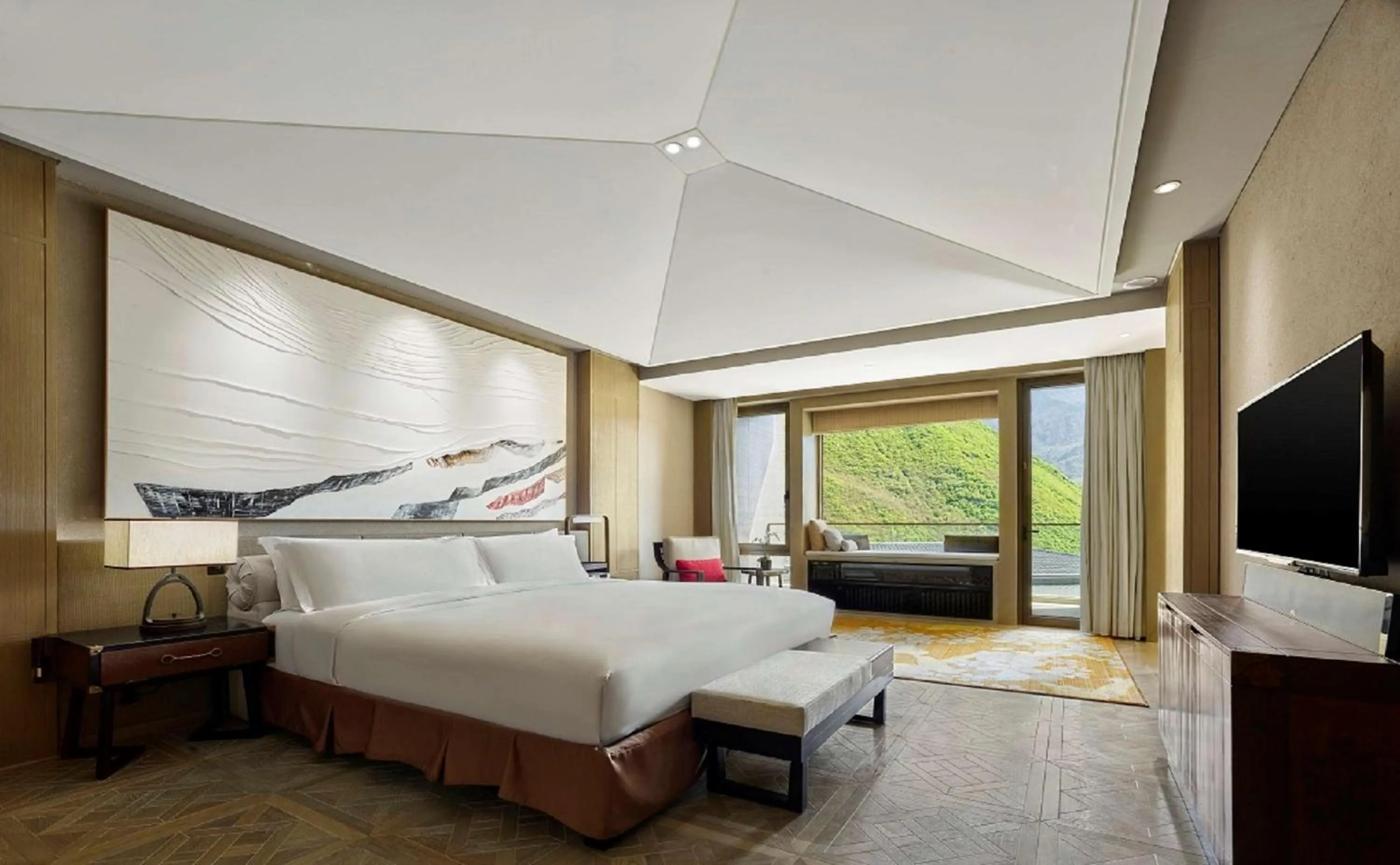 Bed in Conrad Jiuzhaigou