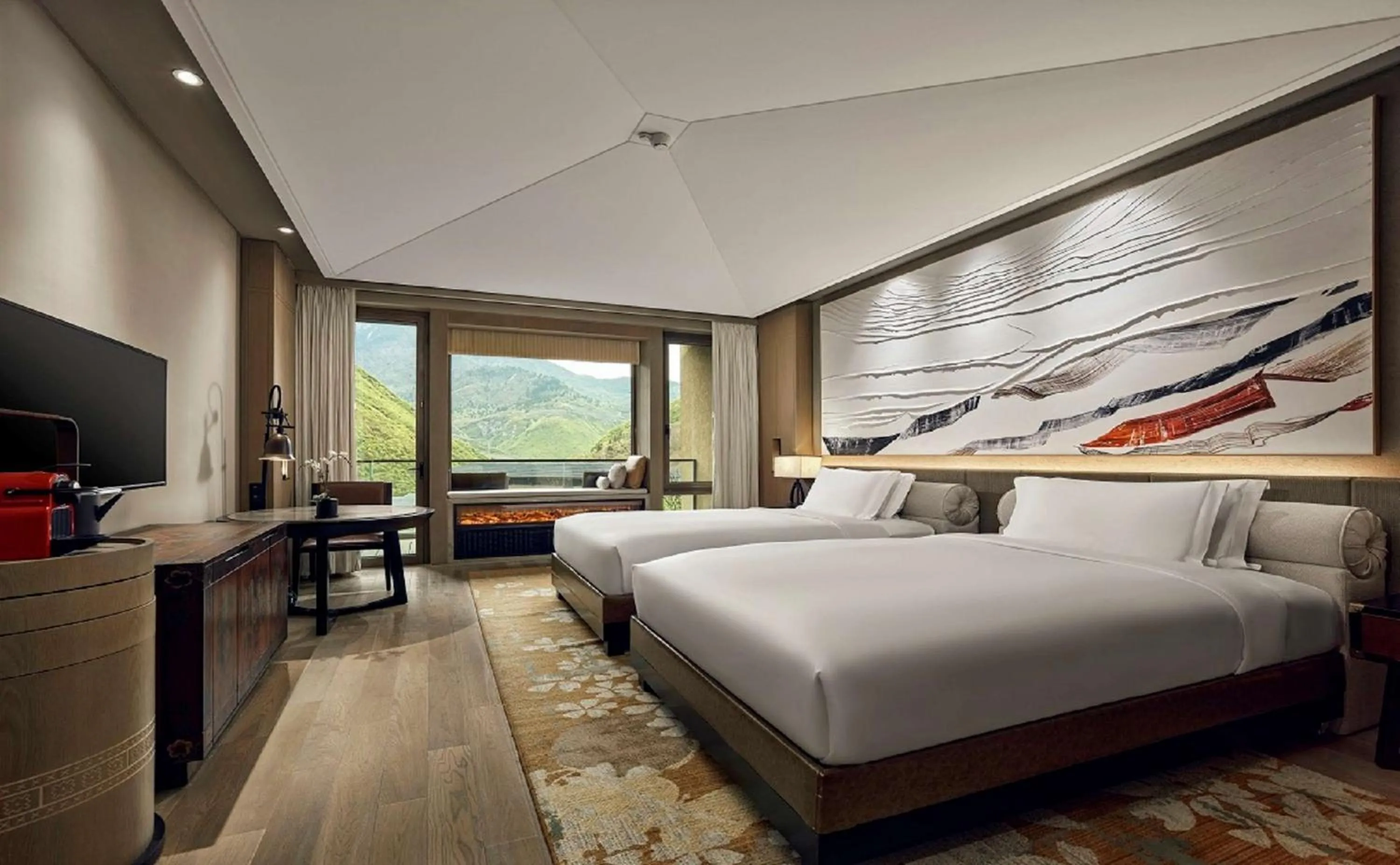 Bed in Conrad Jiuzhaigou