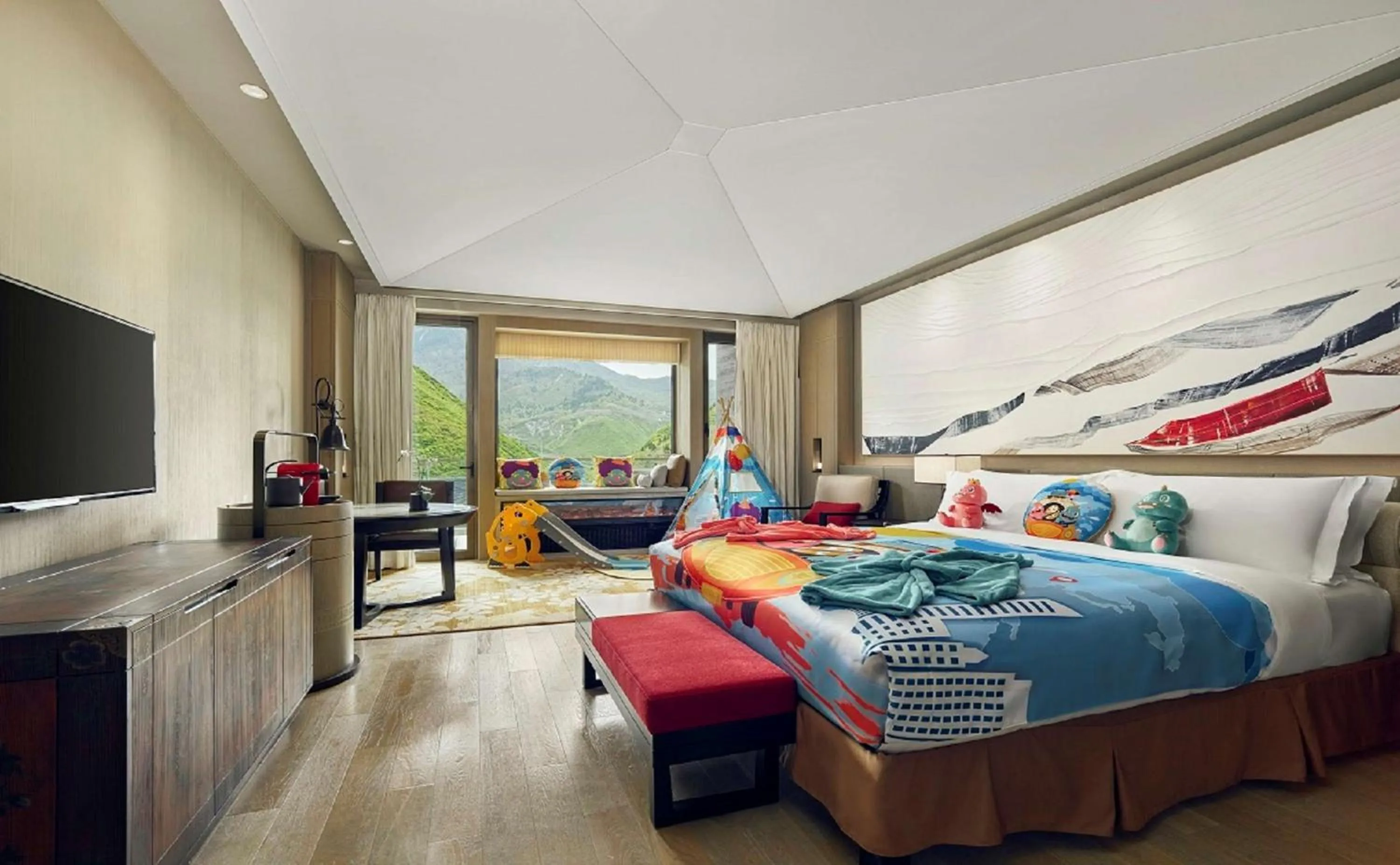 Bed in Conrad Jiuzhaigou