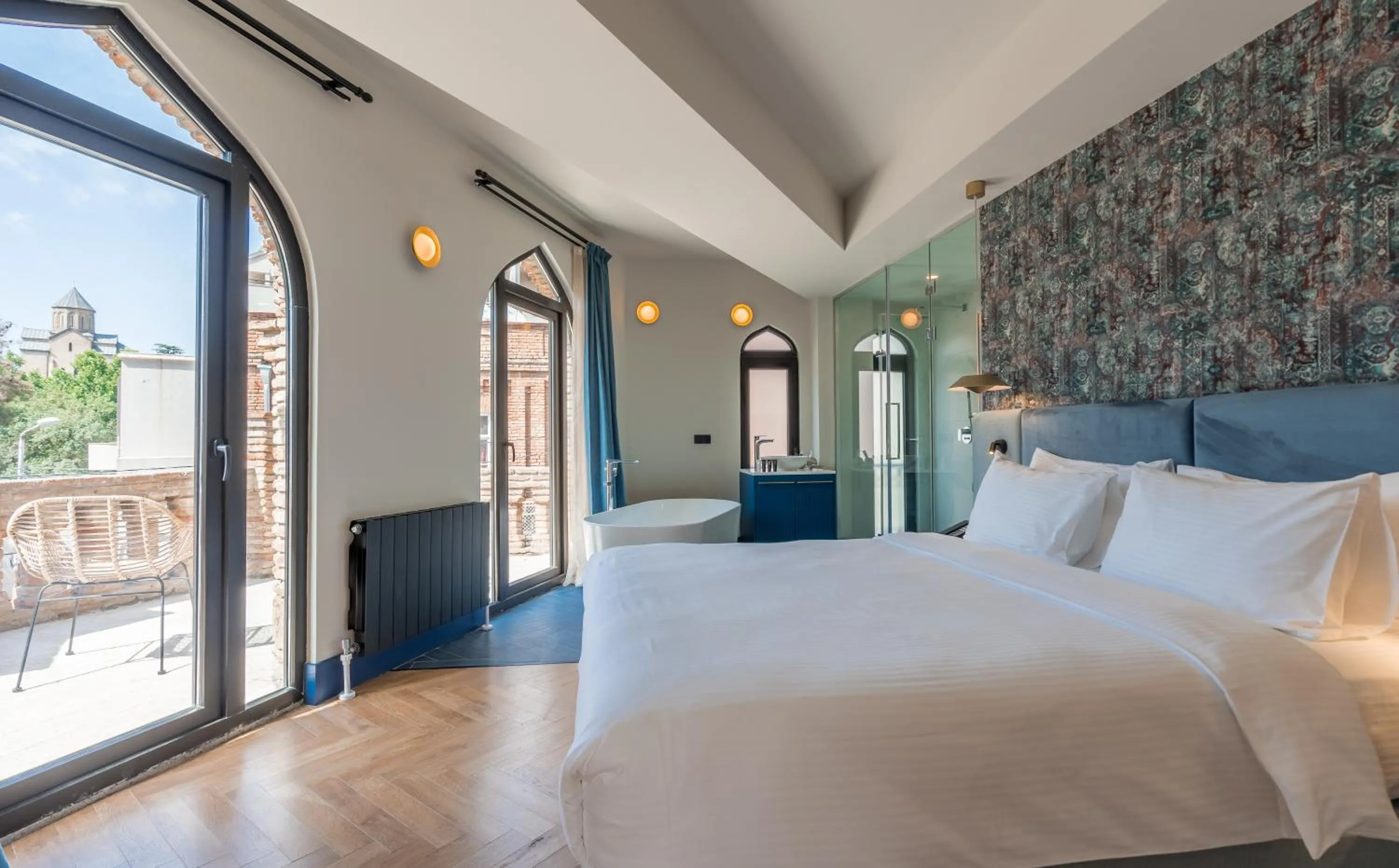 Photo of the whole room, Bed in Abanotubani Boutique hotel