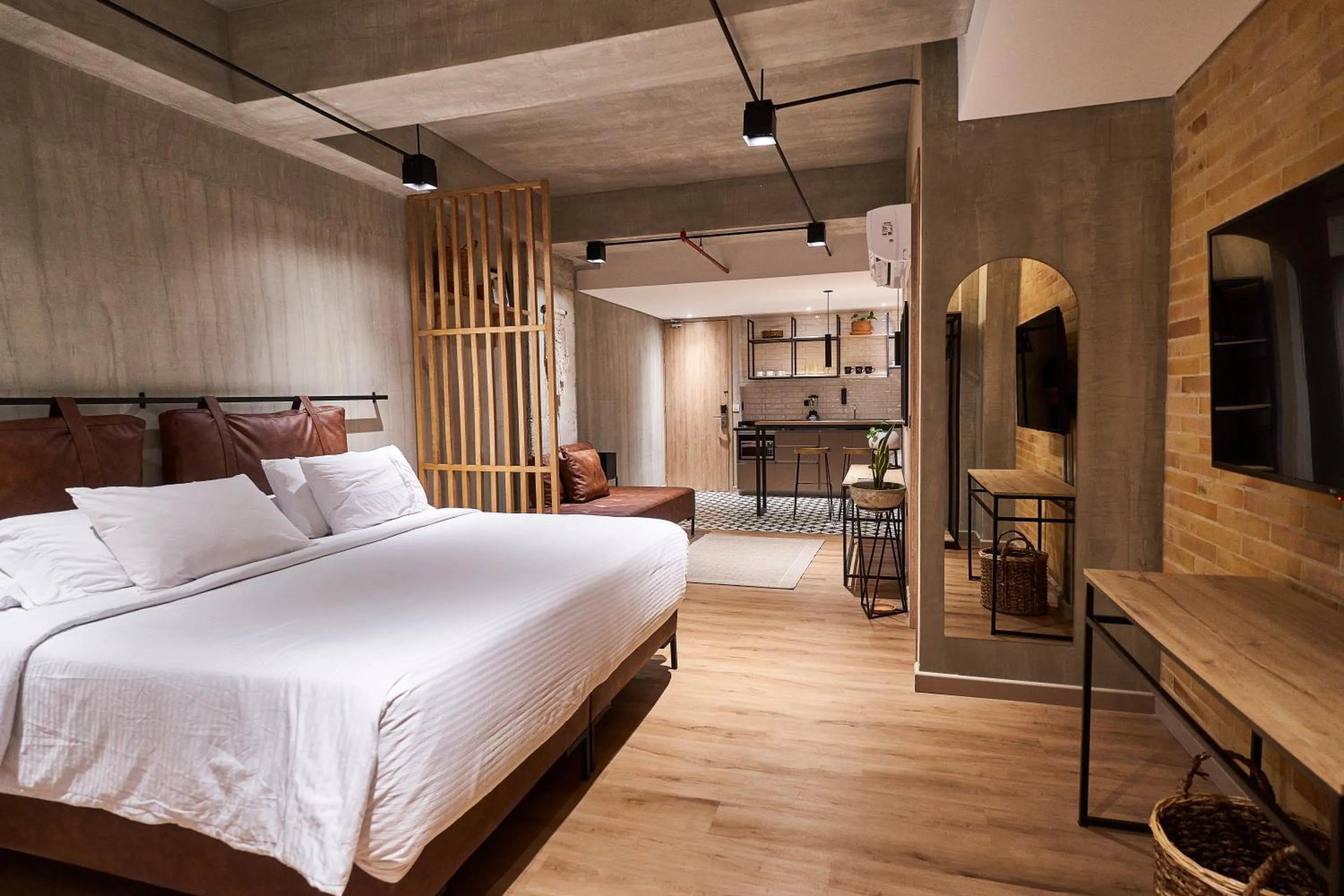 Bed in Mosaic Studios Buenavista