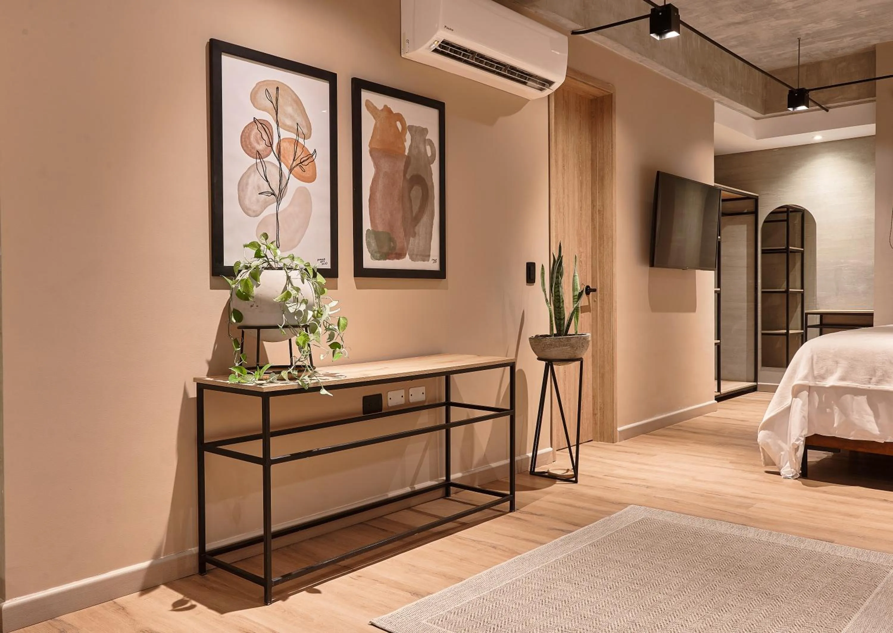 Living room, Bed in Mosaic Studios Buenavista