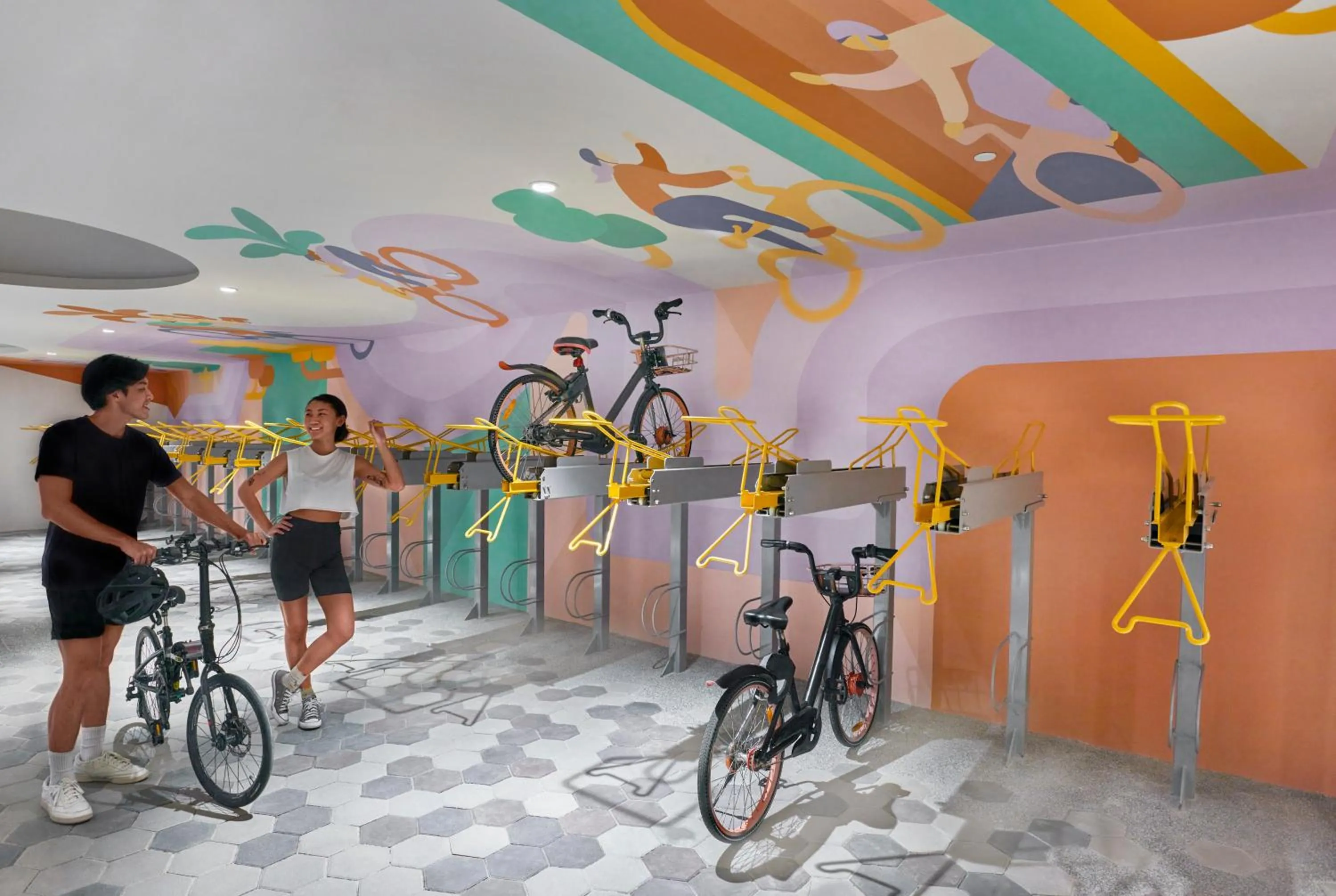 Cycling in lyf one-north Singapore