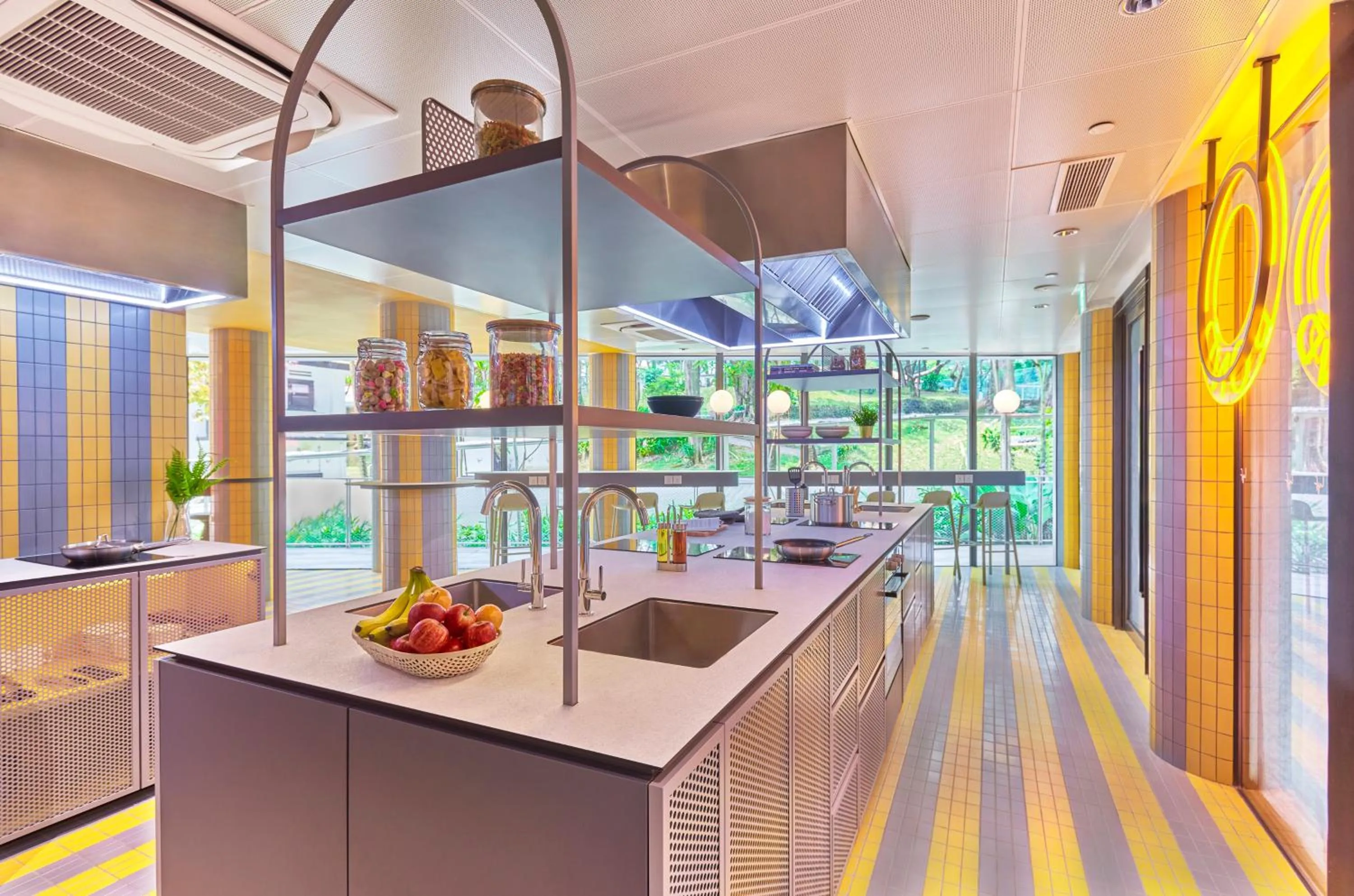 Communal kitchen in lyf one-north Singapore