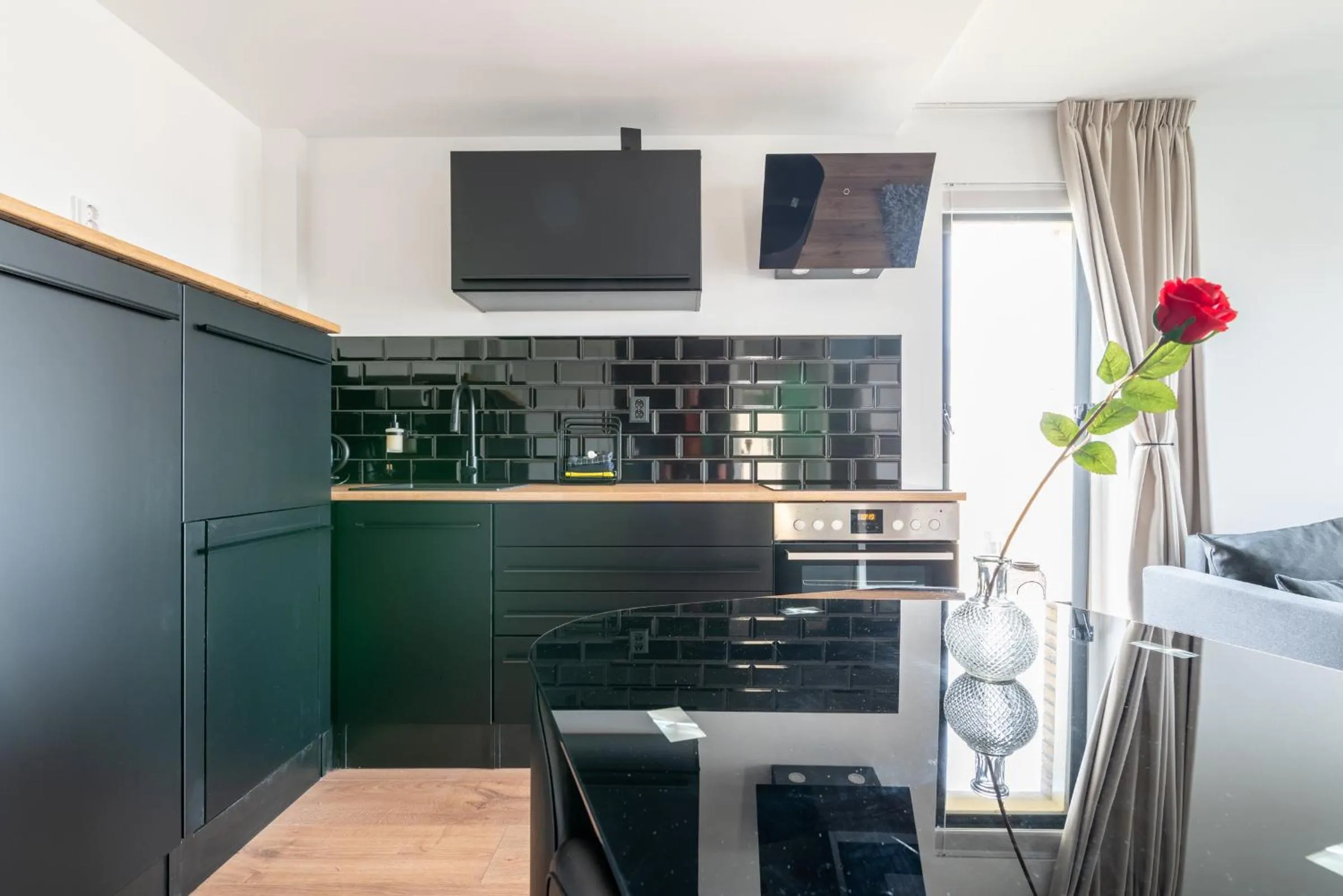 Kitchen or kitchenette in Beach Villa & Studio