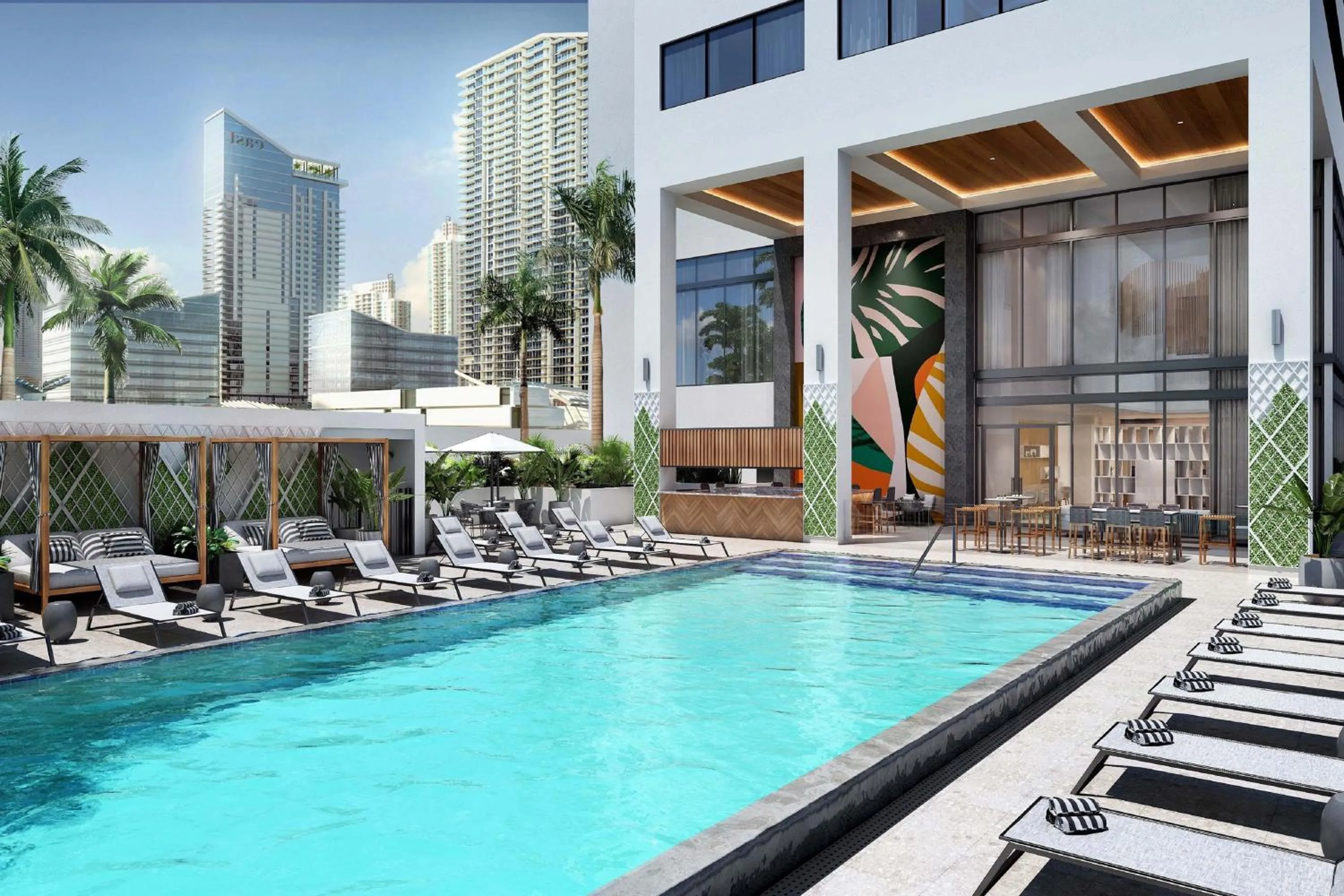 Swimming pool in Element Miami Brickell