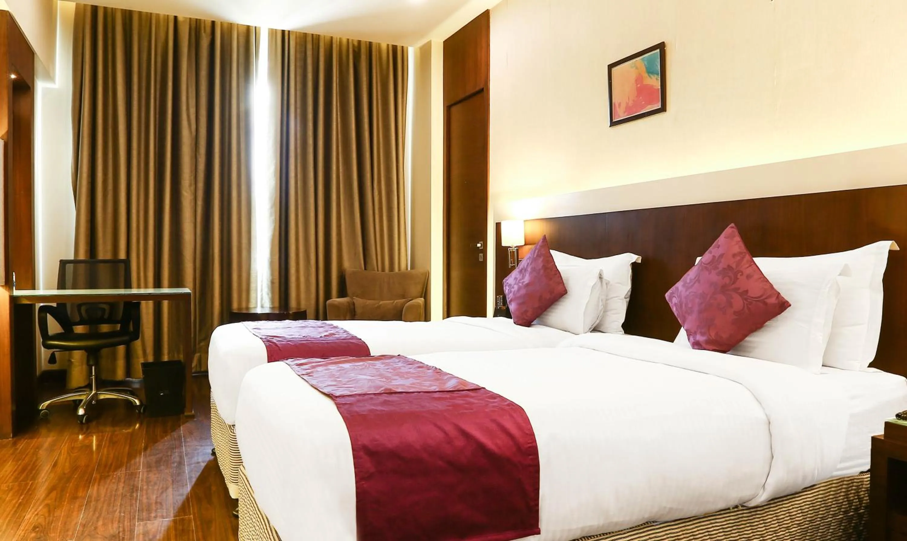 Bedroom, Bed in Treebo Premium Eden Residency Near Sec 29