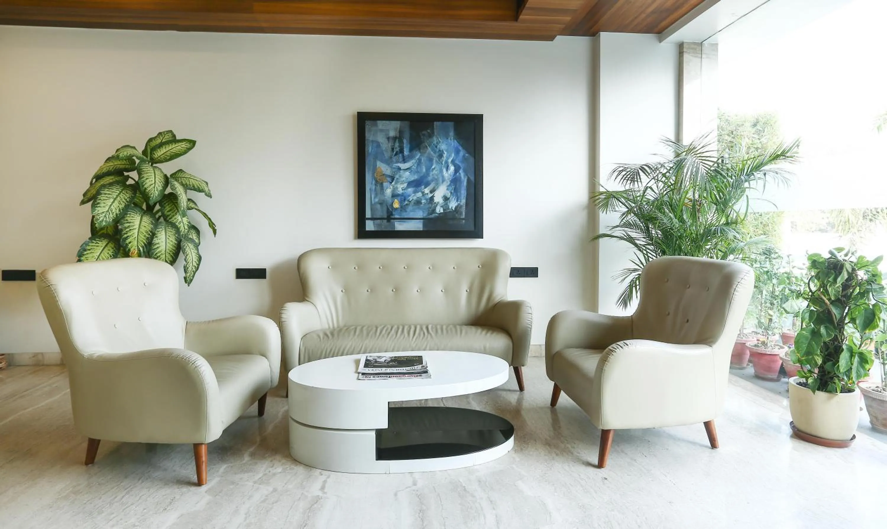 Seating area in Treebo Premium Eden Residency Near Sec 29