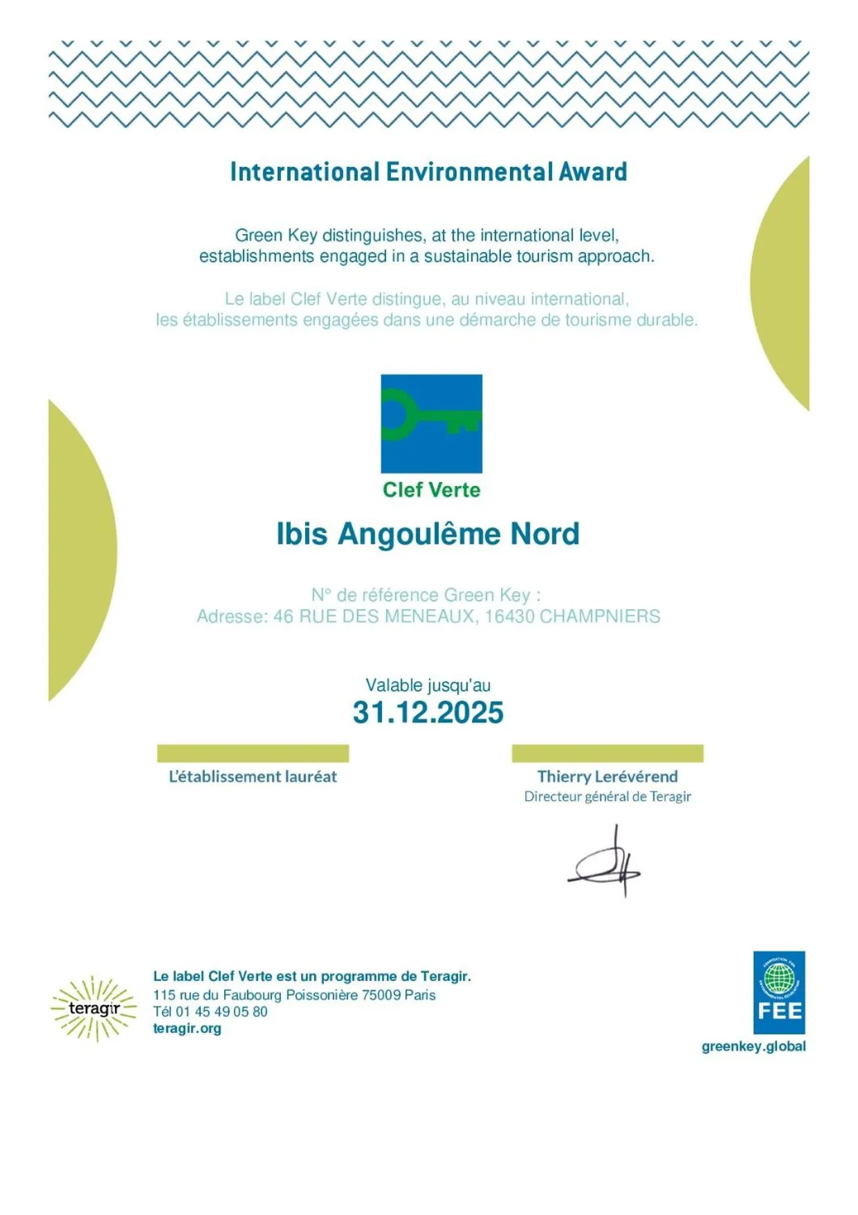 Property building in Ibis Angoulême Nord