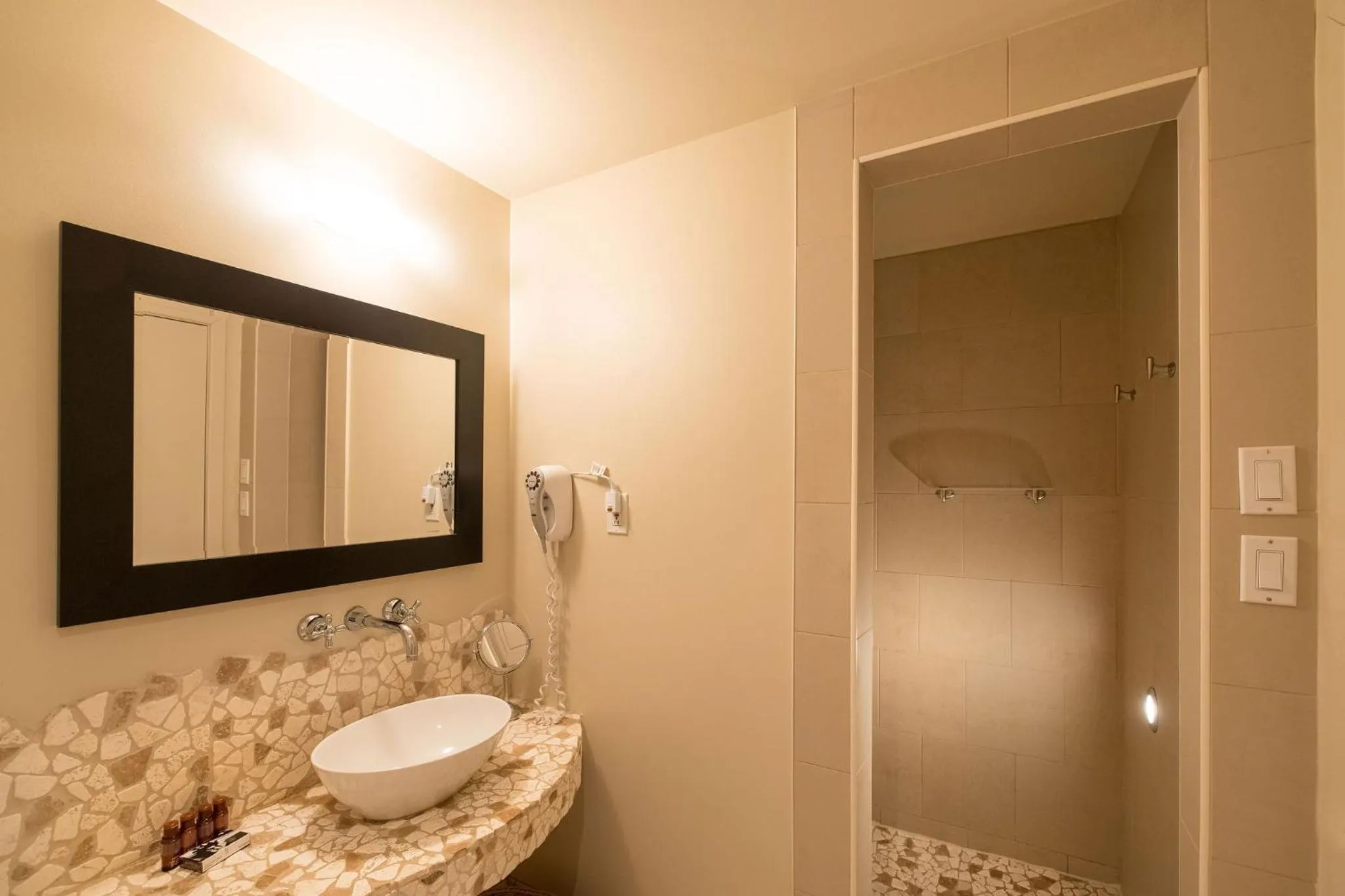 Shower in Hotel Chateau Bromont