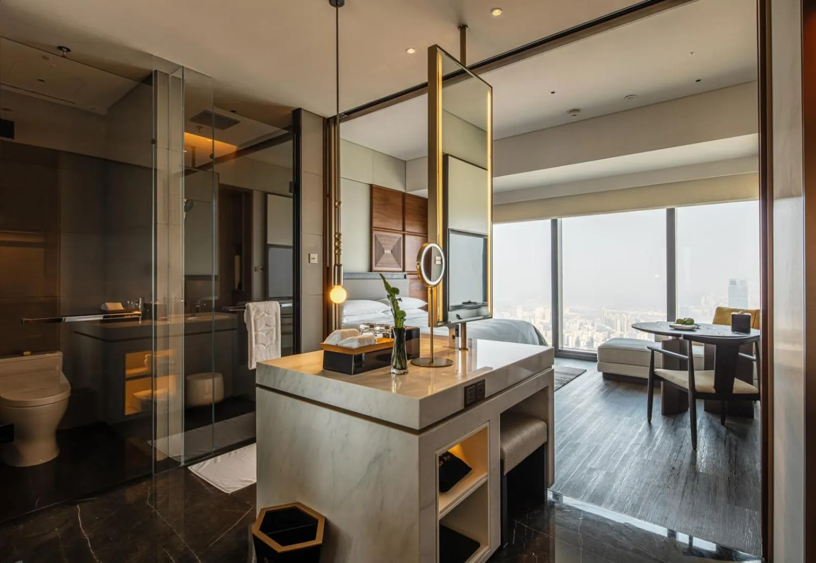 Photo of the whole room in Shangri-La Nanning - The tallest hotel worldwide in Shangri-La Group