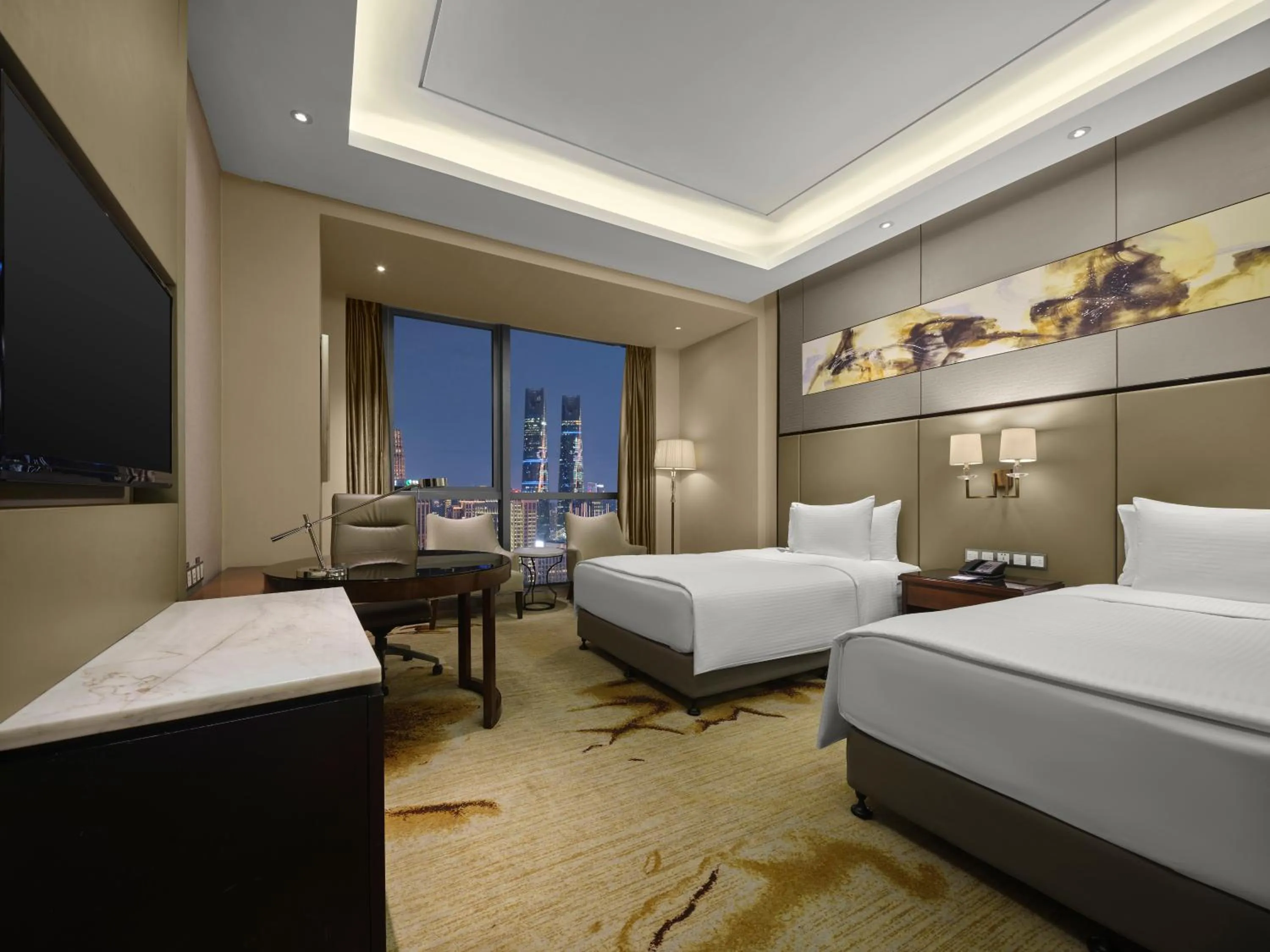 View (from property/room), Bed in Wanda Realm Nanchang