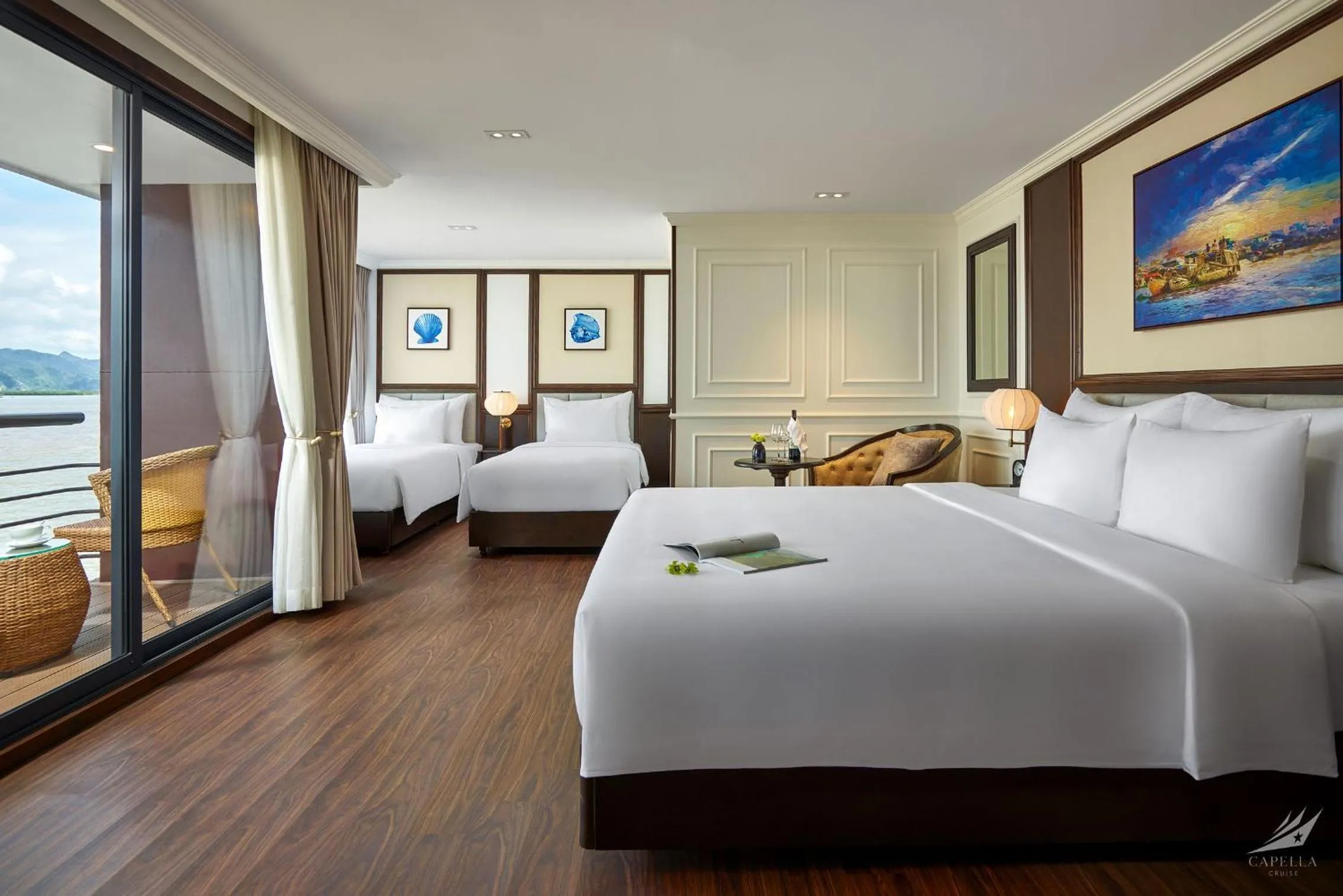 Bed in Halong Capella Cruise - Member of Lyra cruise collection