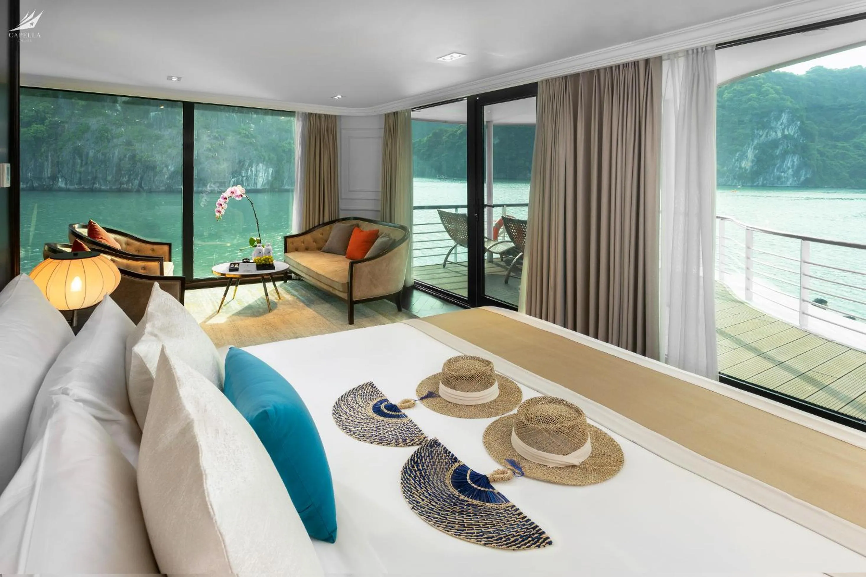 Bedroom, Bed in Halong Capella Cruise - Member of Lyra cruise collection