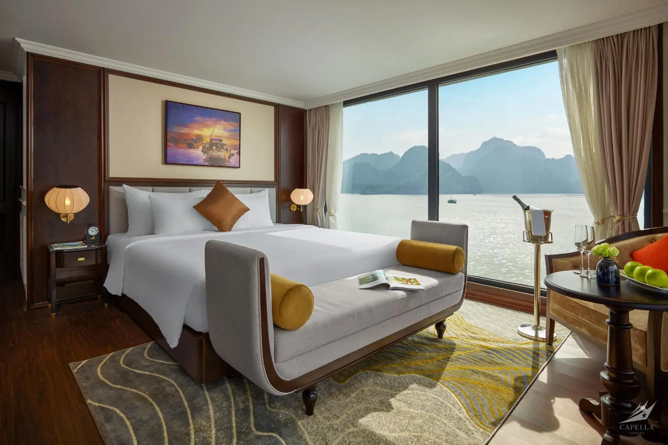 Double Sky Terrace Suite 2 days 1 night in Halong Capella Cruise - Member of Lyra cruise collection Double Sky Terrace Suite 2 days 1 night in Halong Capella Cruise - Member of Lyra cruise collection