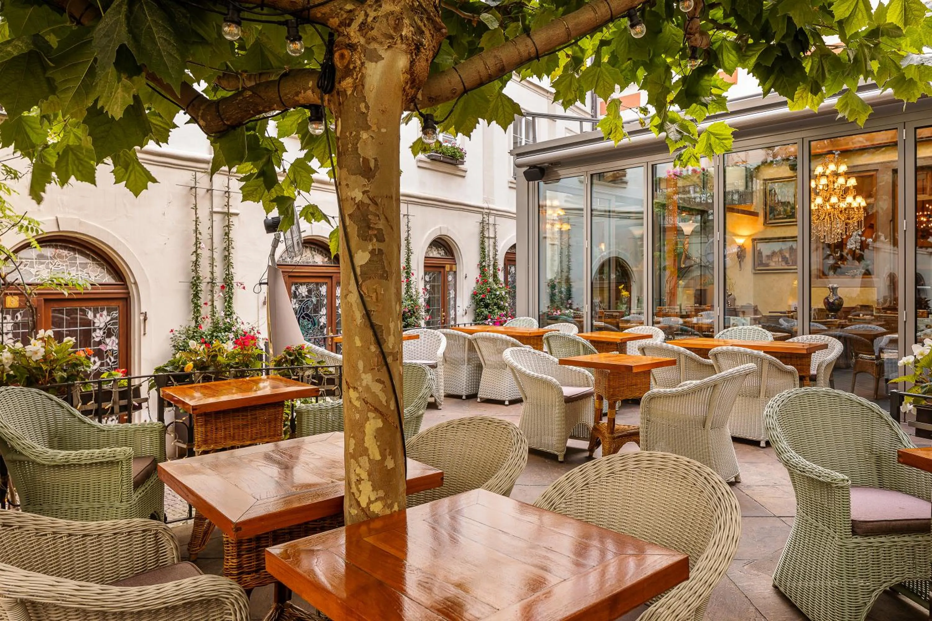 Patio in Iron Gate Hotel & Suites Prague by BHG