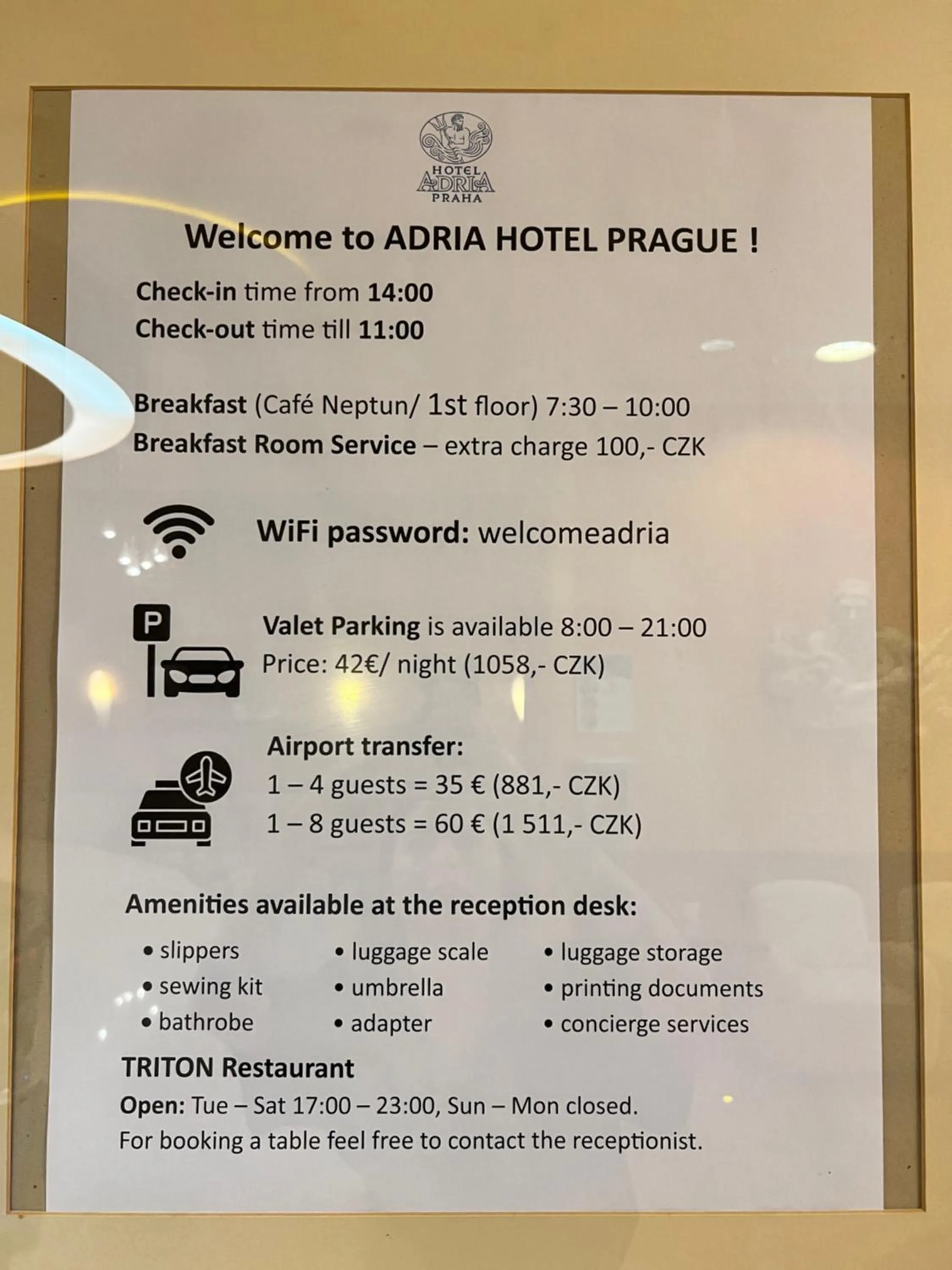 Lobby or reception in Adria Hotel Prague