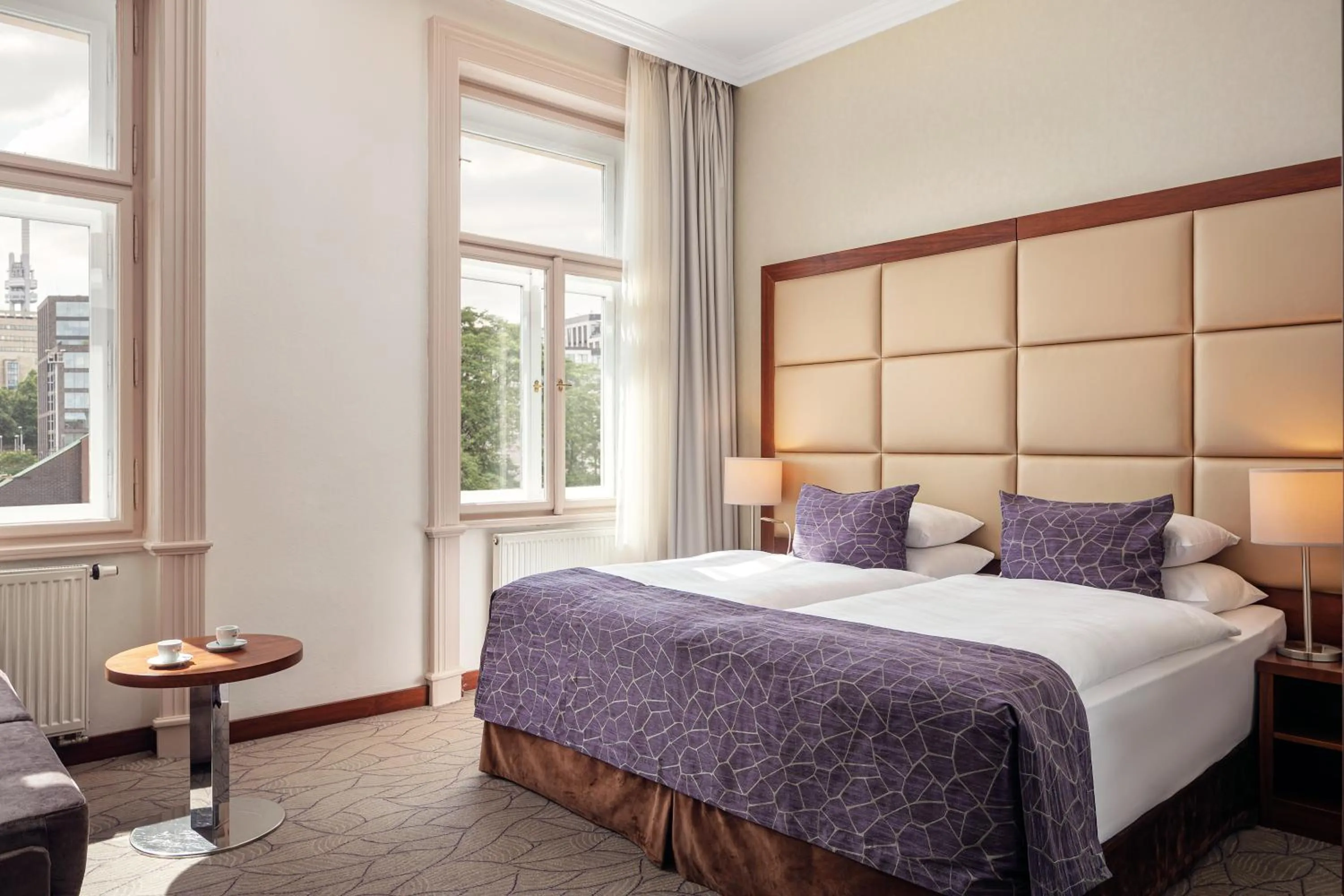 Bed in Kosher Hotel King David Prague