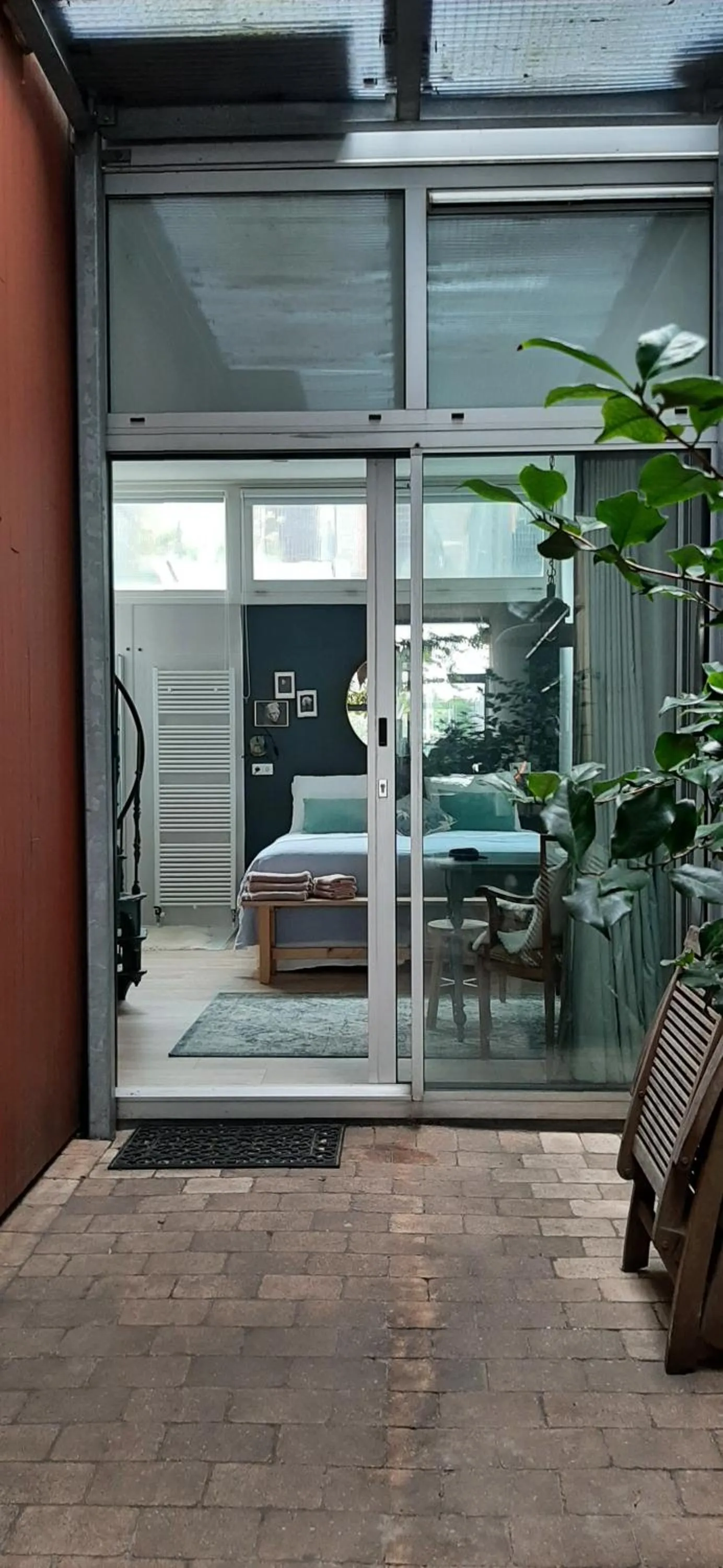 Patio, Bed in Waterfront Studio