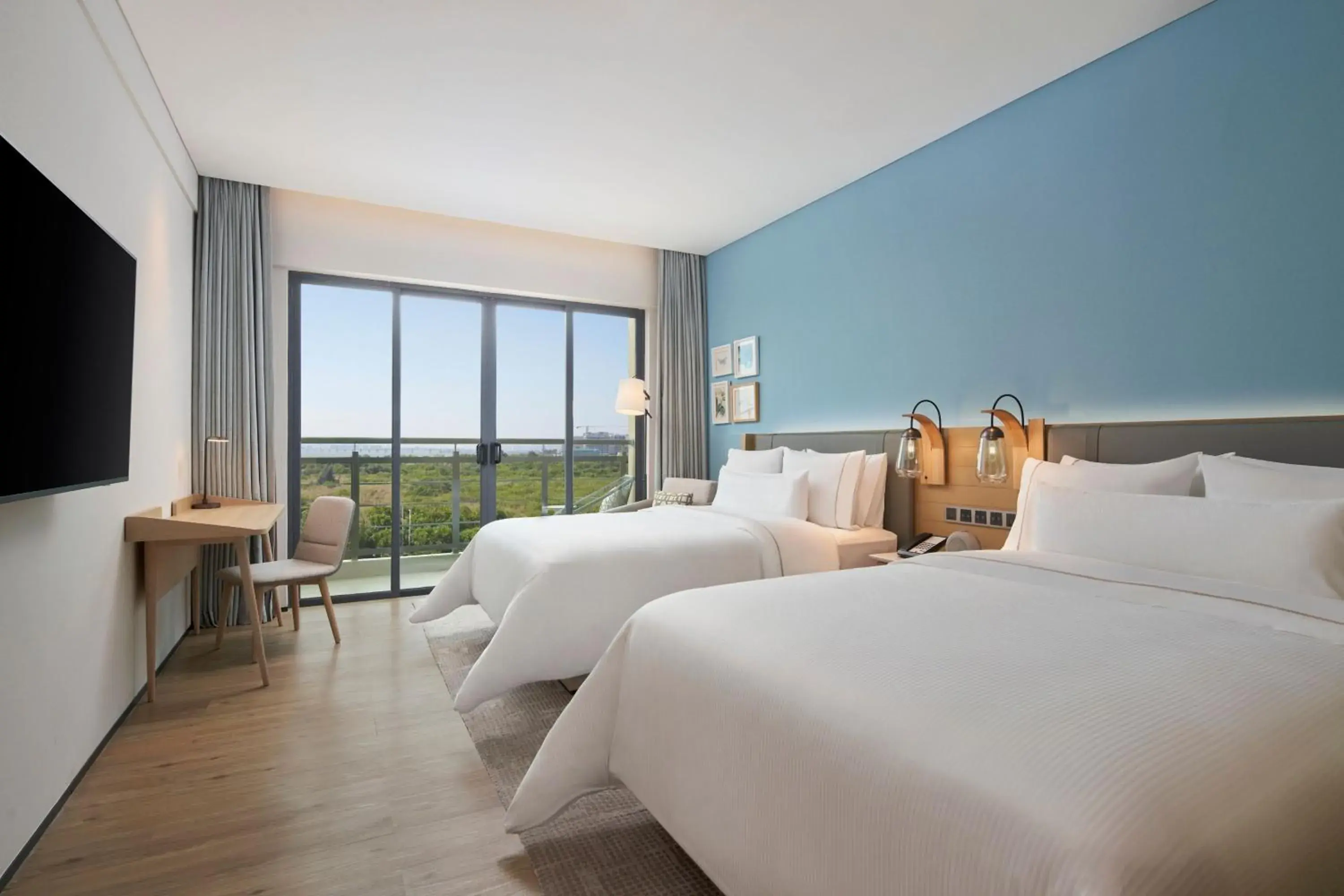 2-bedroom Family Apartment, Bedroom 1: 2 Double, Bedroom 2: 1 King, Ocean View, Balcony in Element Xiamen Tong'an 2-bedroom Family Apartment, Bedroom 1: 2 Double, Bedroom 2: 1 King, Ocean View, Balcony in Element Xiamen Tong'an