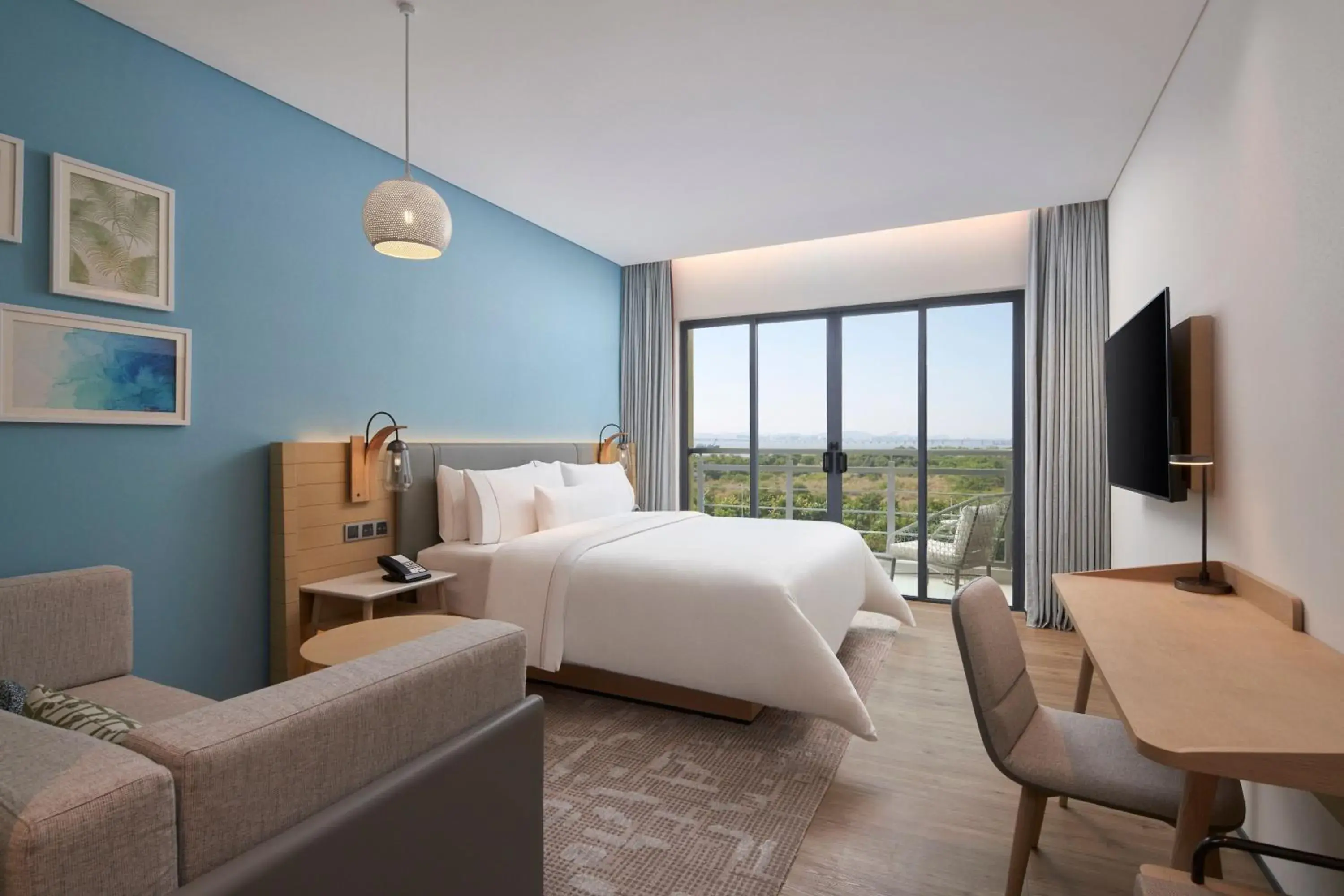 Deluxe King Room with Balcony and Ocean View in Element Xiamen Tong'an Deluxe King Room with Balcony and Ocean View in Element Xiamen Tong'an