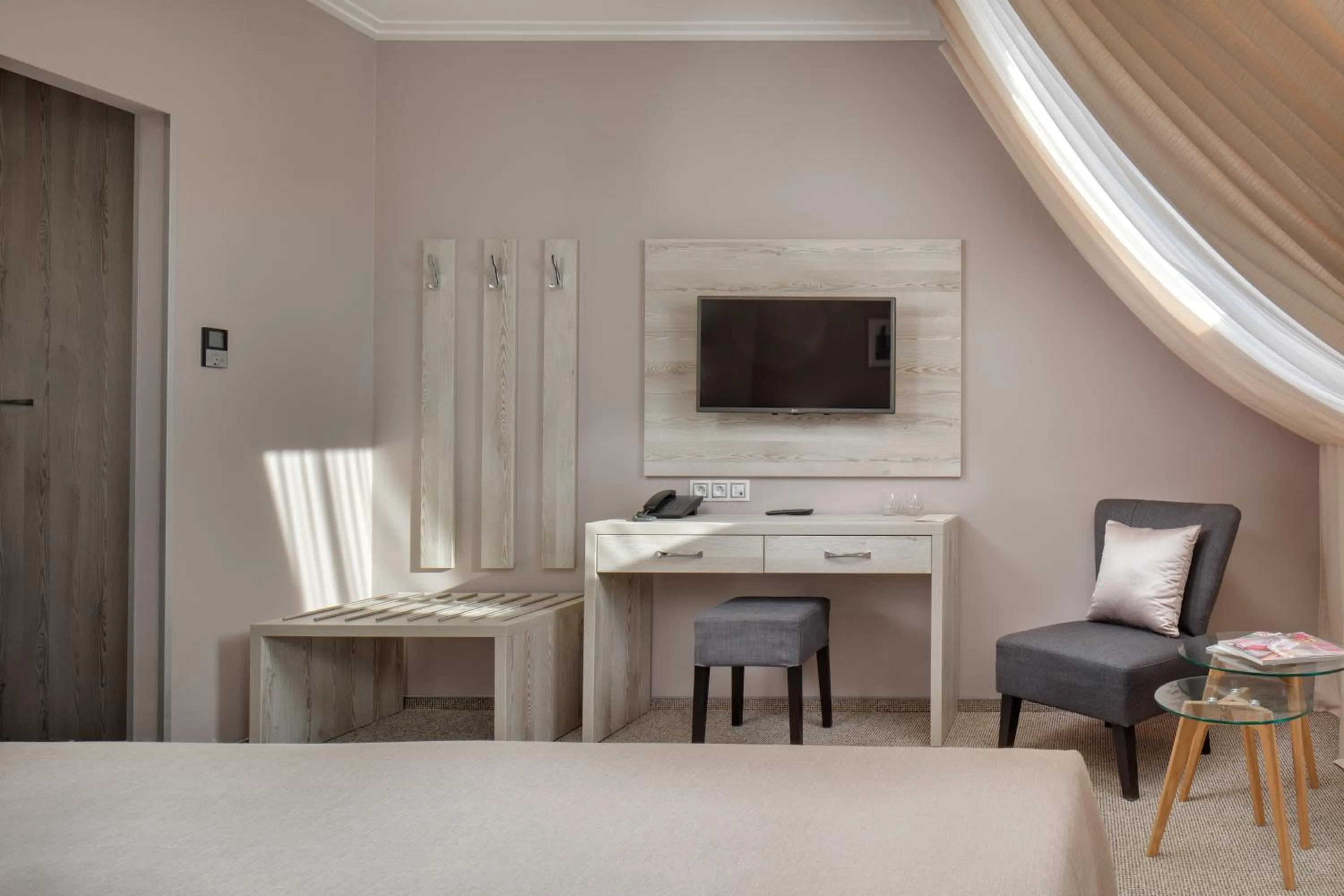 Decorative detail, Bed in Hotel Florenc