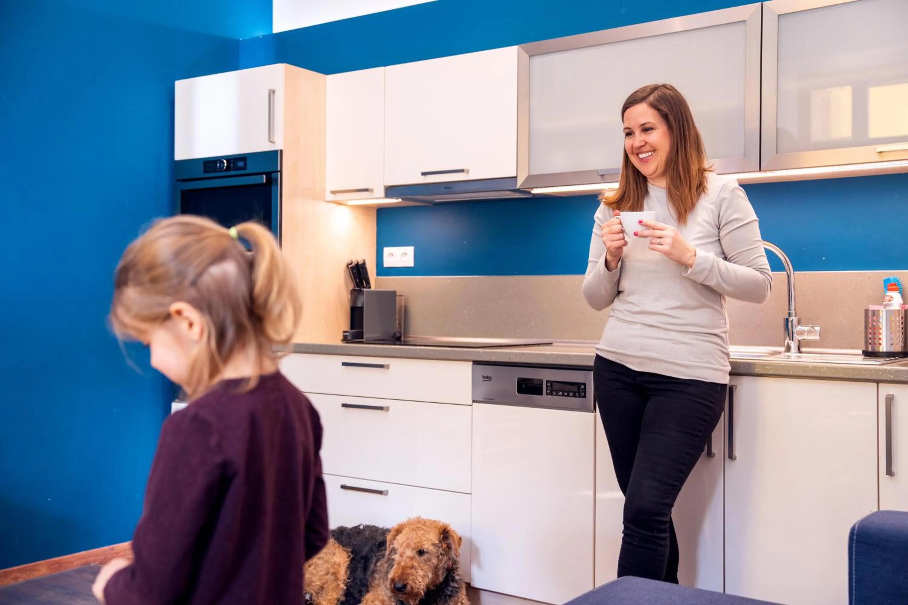 Kitchen or kitchenette in Anděl Apartments Praha