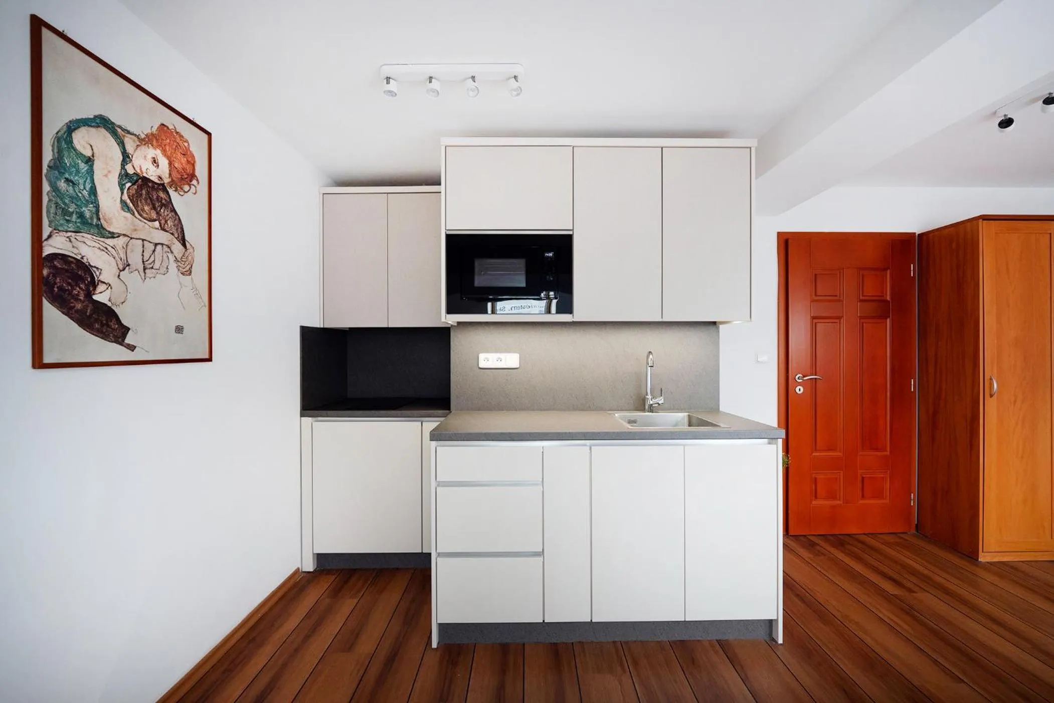 Kitchen or kitchenette in Anděl Apartments Praha