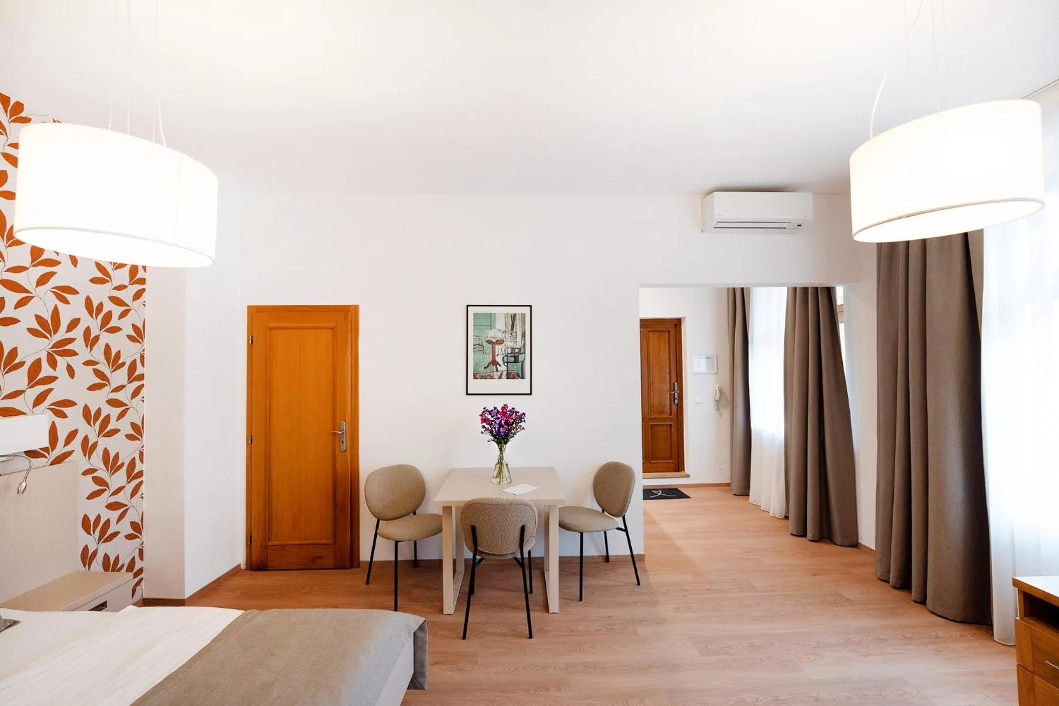 Dining area, Bed in Anděl Apartments Praha