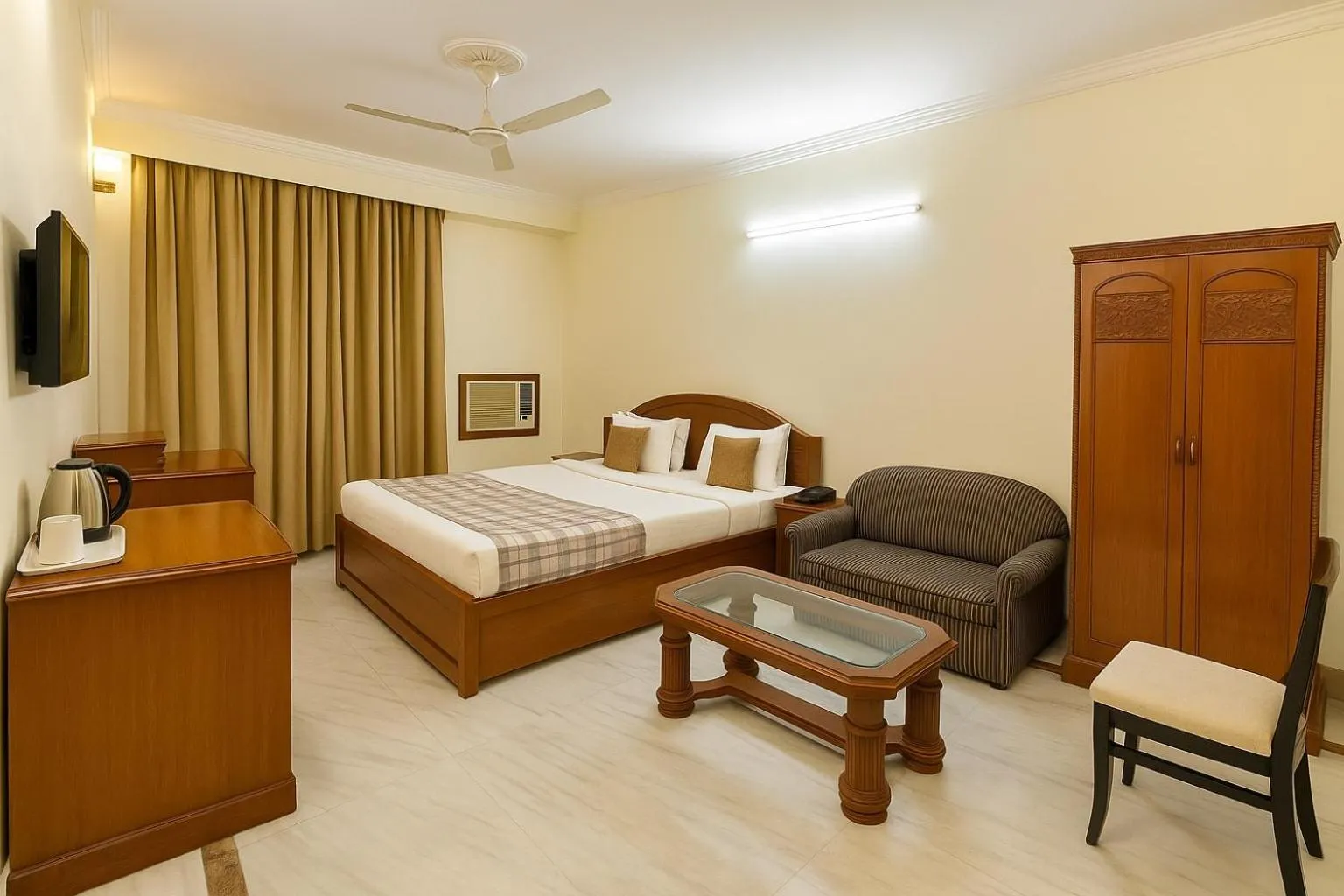 Bed in Hotel Pablas International, New Delhi, Near Metro