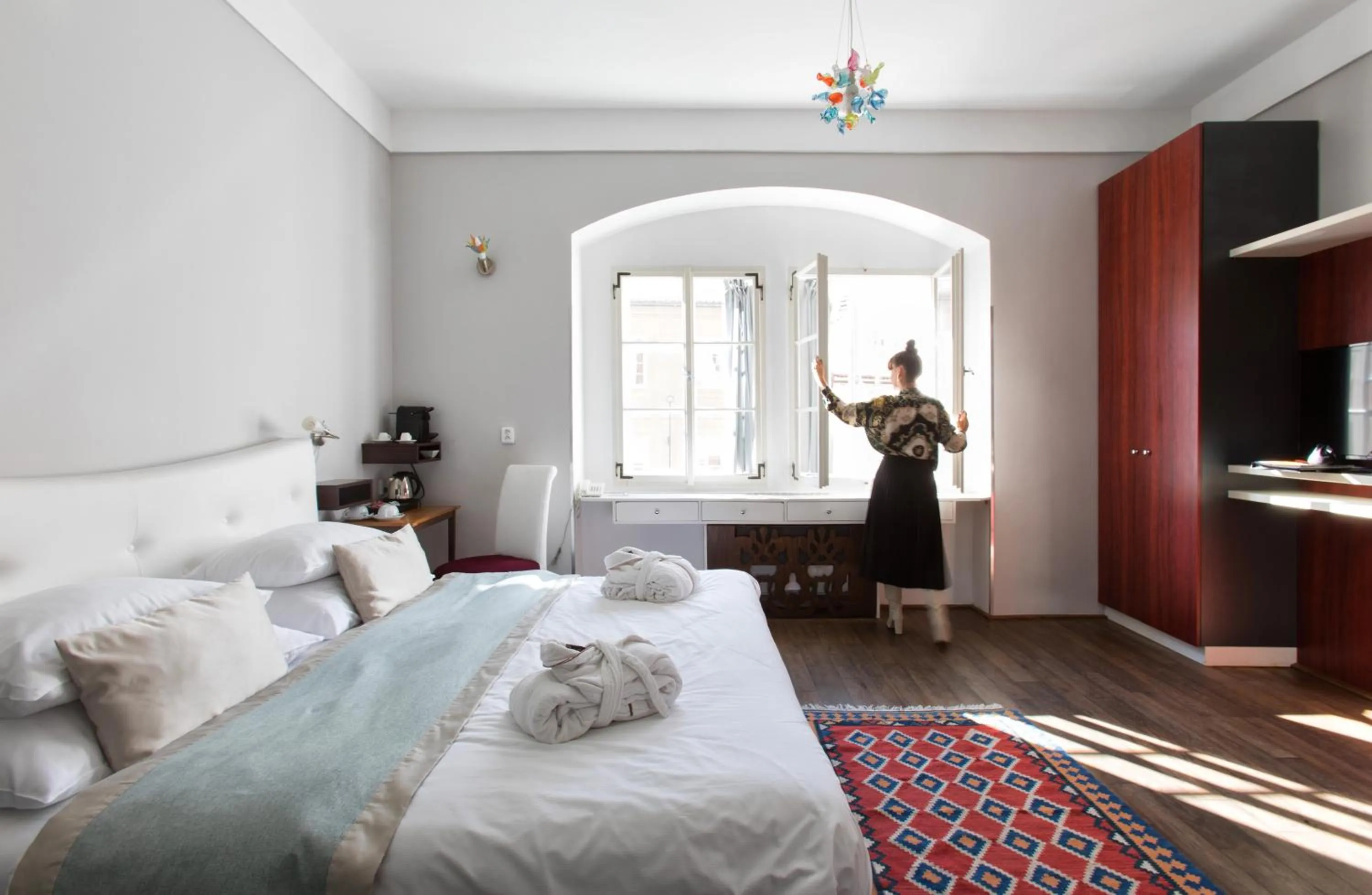 People, Bed in Design Hotel Neruda