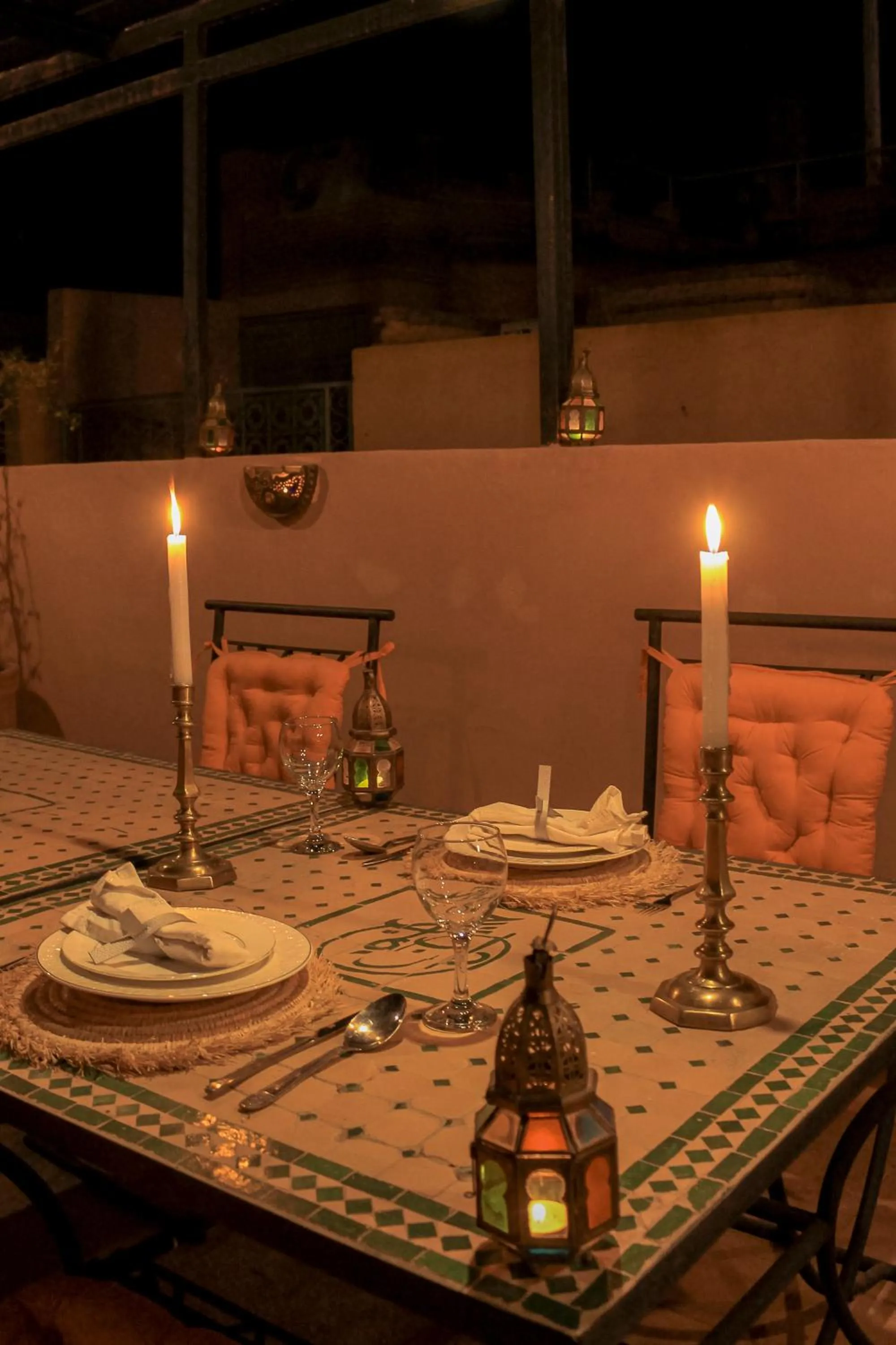Dining area in Riad Dar Habiba by Garden Wonders