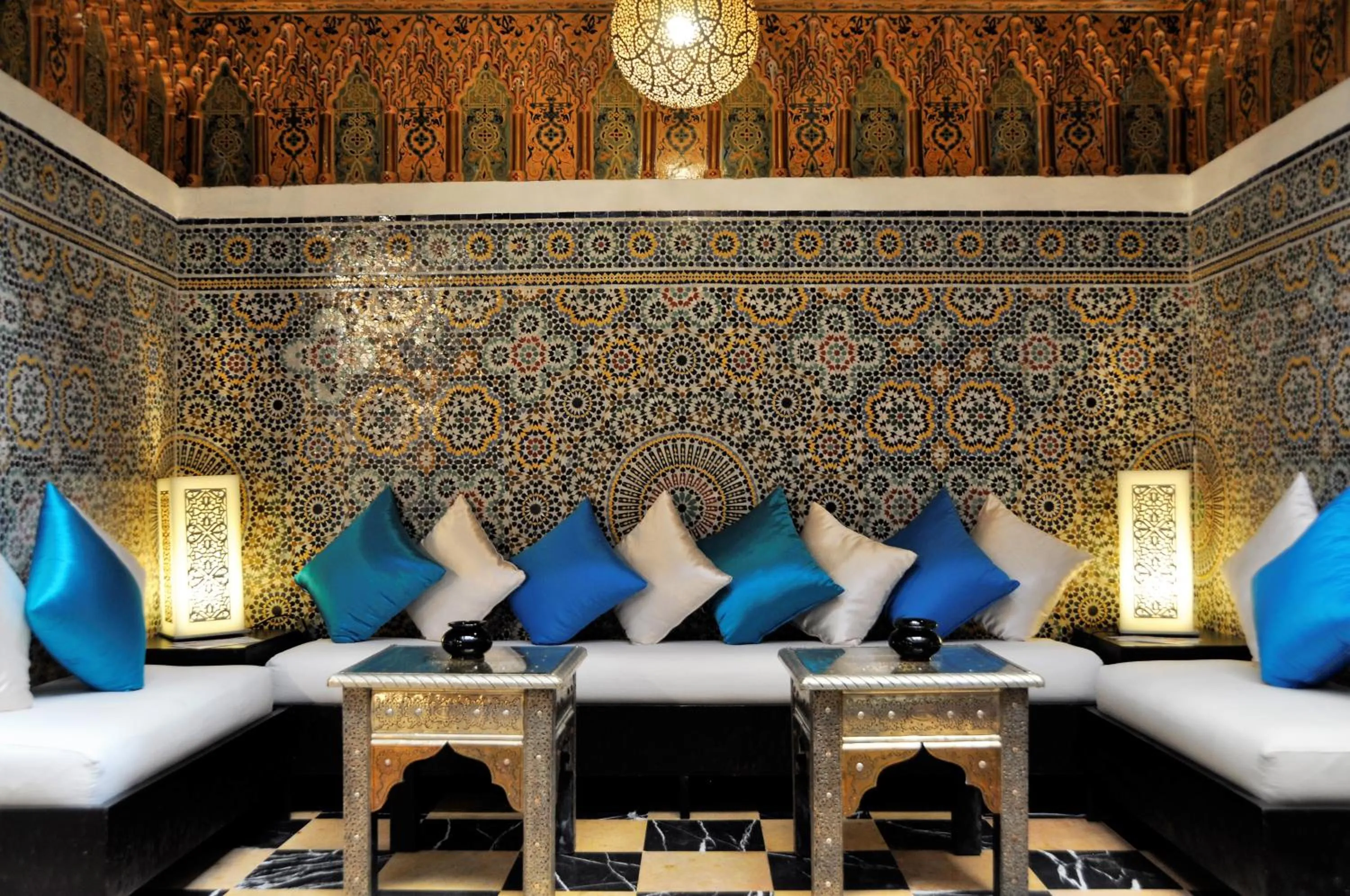 Lounge or bar, Bed in Riad l'Escale de Marrakech