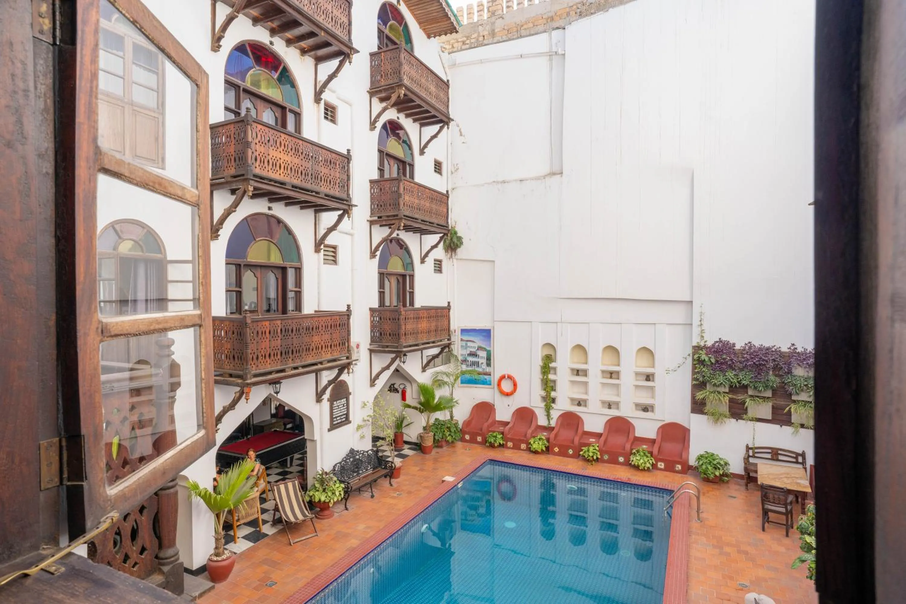 Pool view in Dhow Palace Hotel