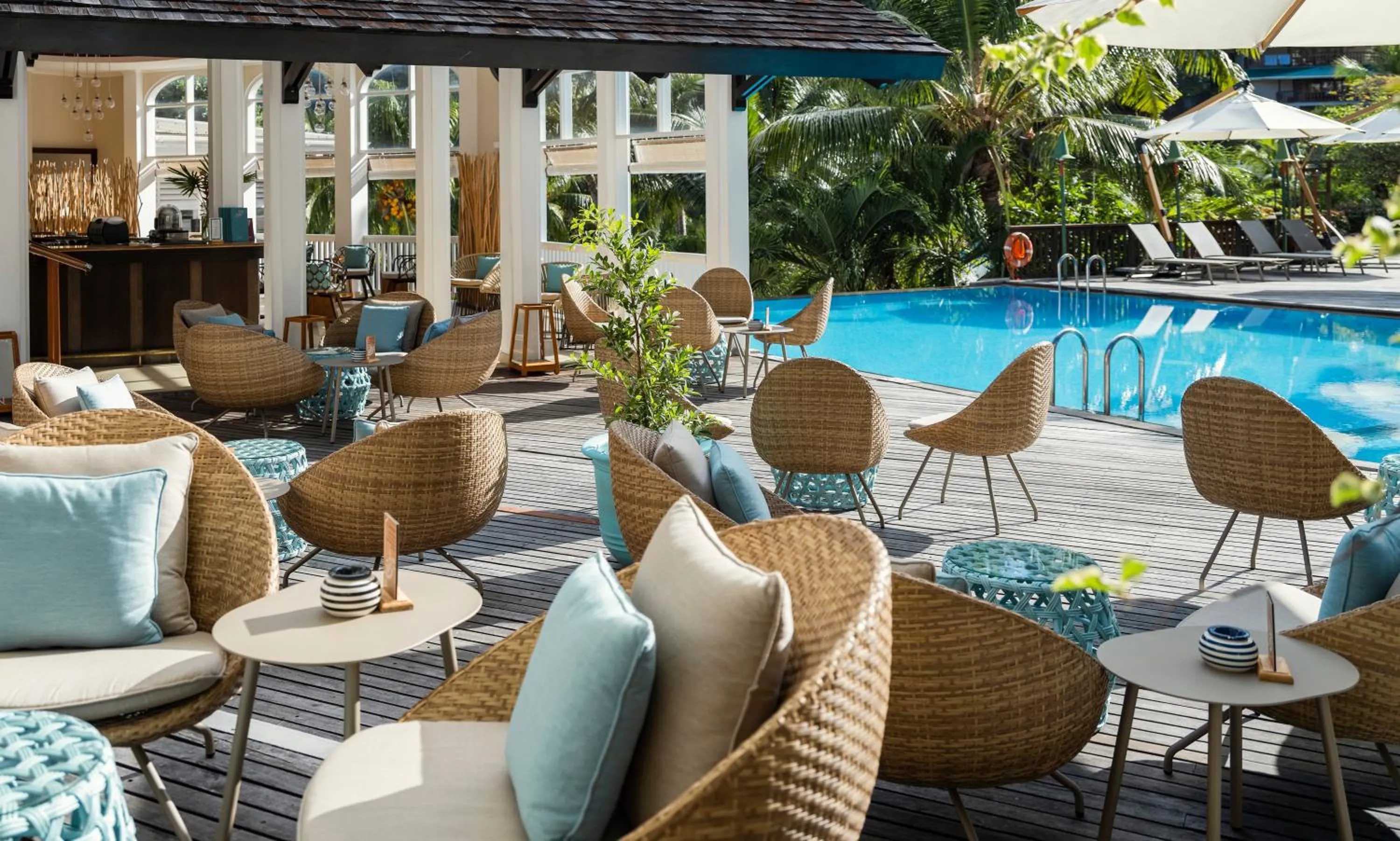 Pool view in Hotel L'Archipel