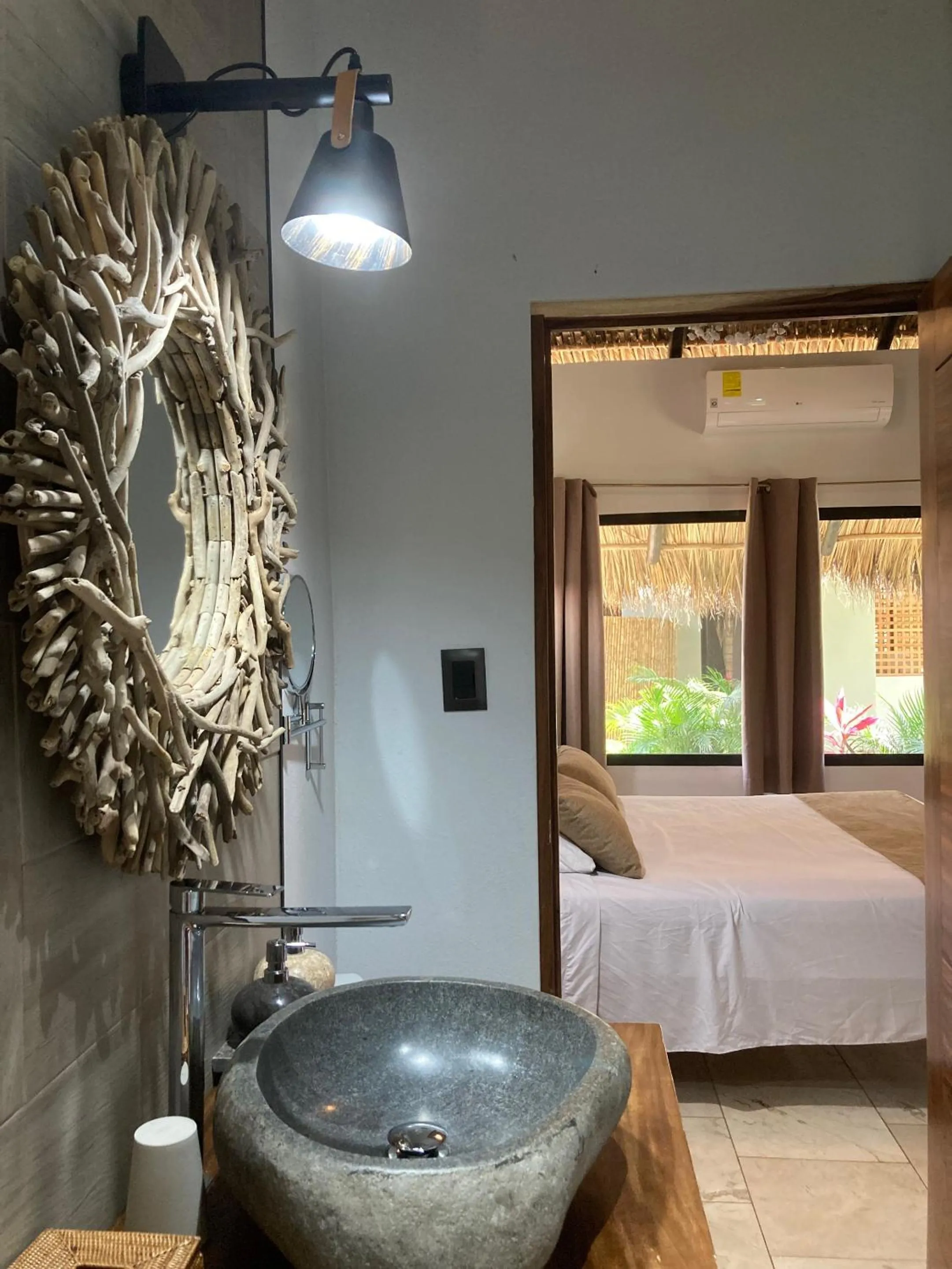 Bathroom, Bed in LA QUEBRADA ECO LODGE Hotel Boutique