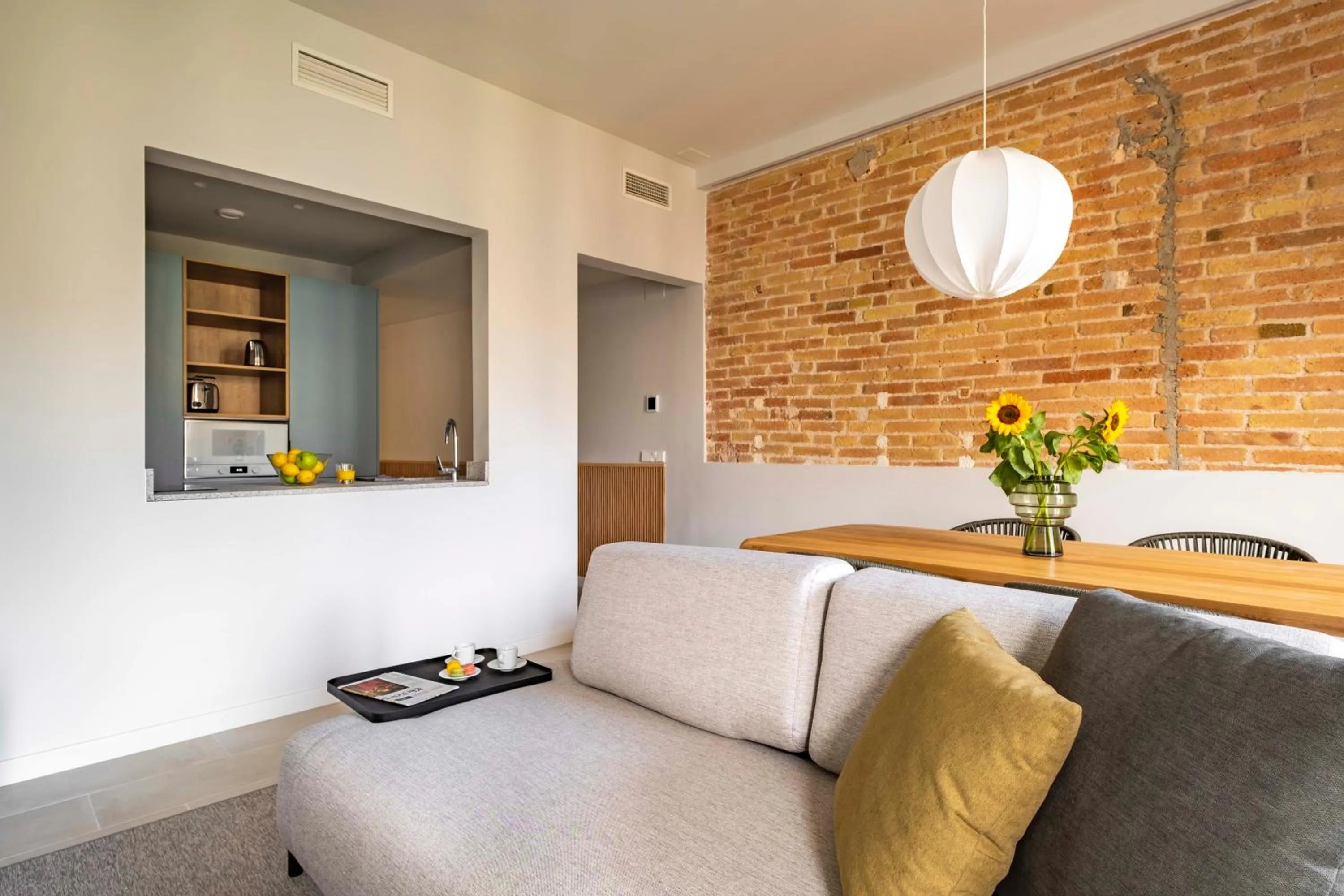 Living room in Aspasios Garden Apartments